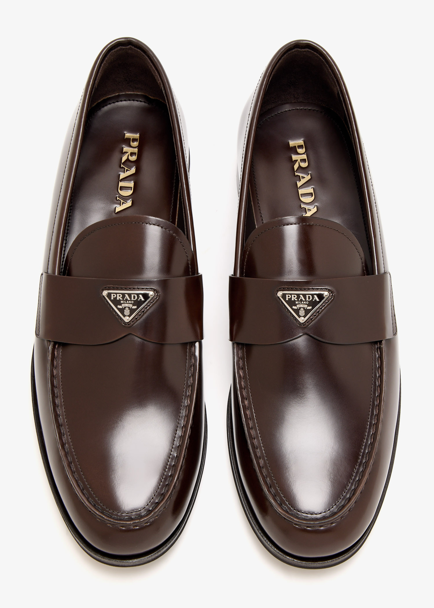 

Brushed leather loafers, Black