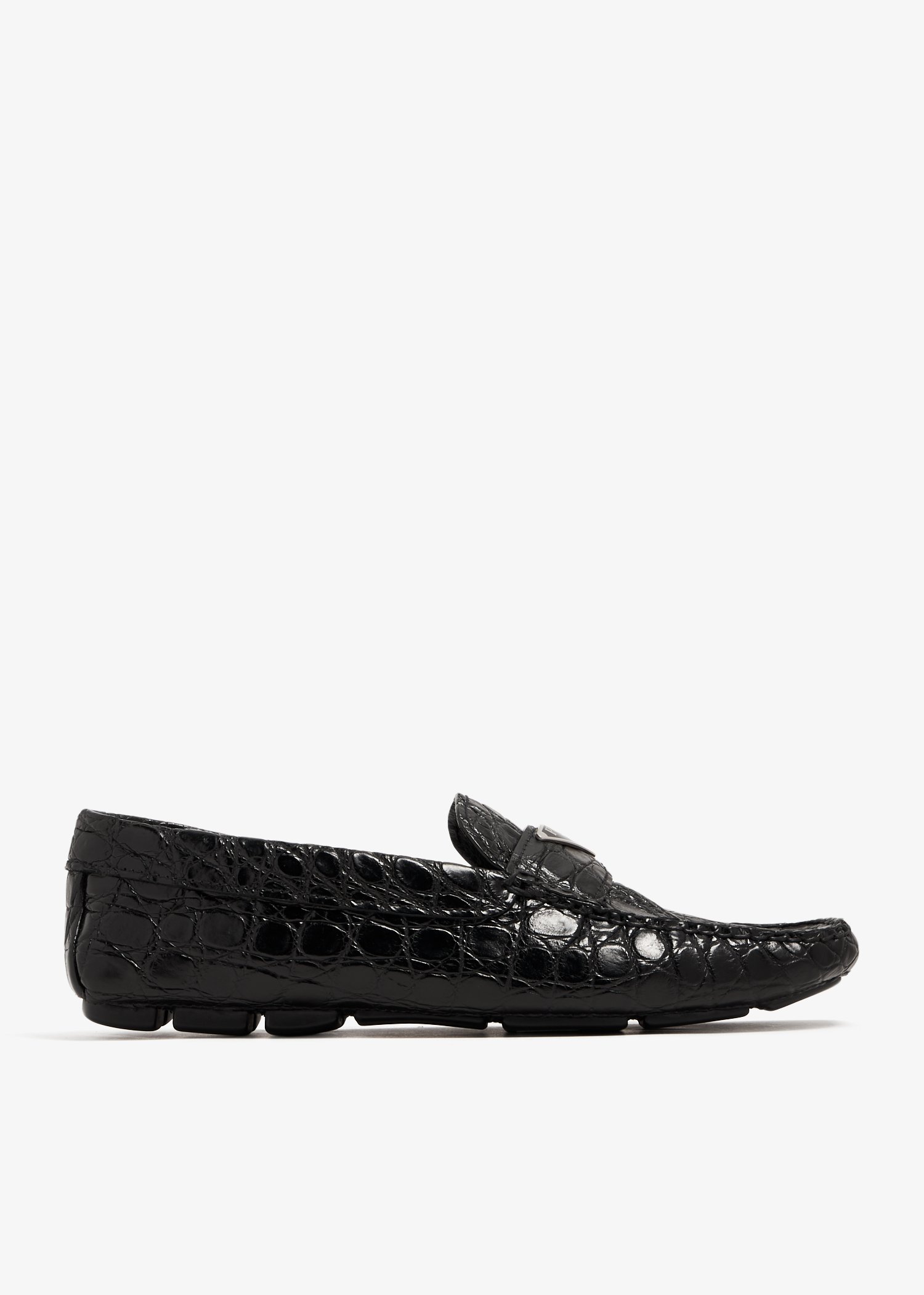 

Crocodile leather drivers, Black