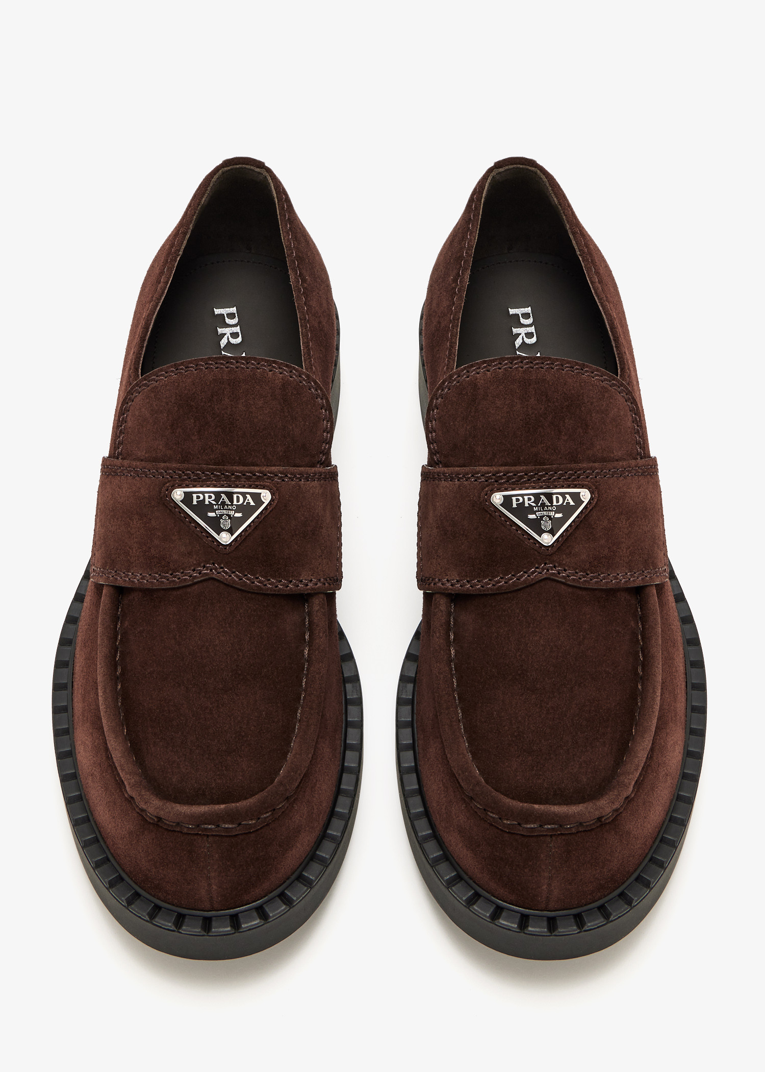 

Chocolate suede loafers, Brown
