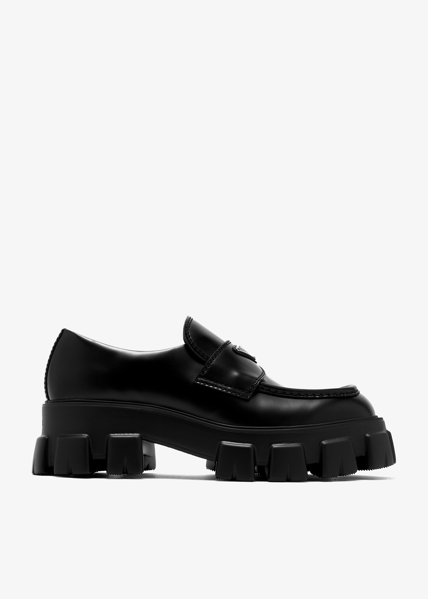 

Monolith brushed leather loafers, Black