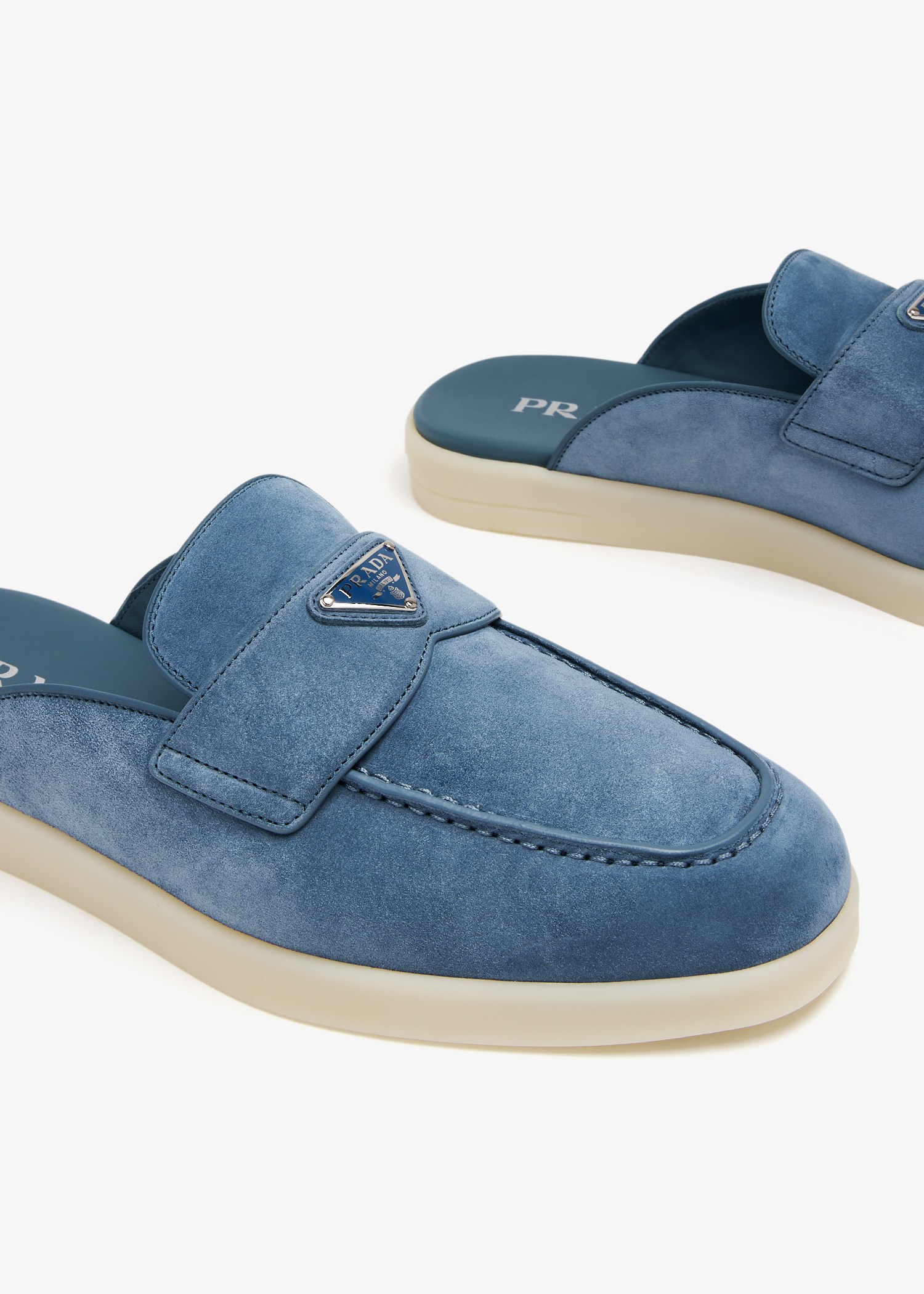 

Suede sabots, Blue