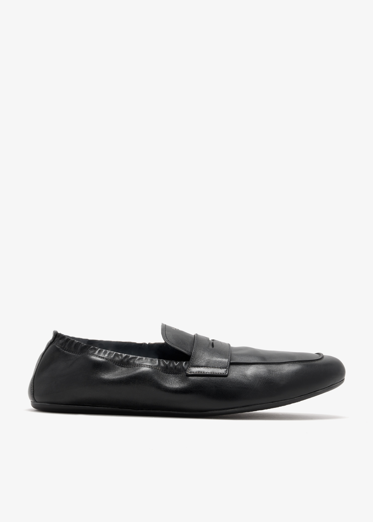 

Shuffle antiqued leather loafers, Black