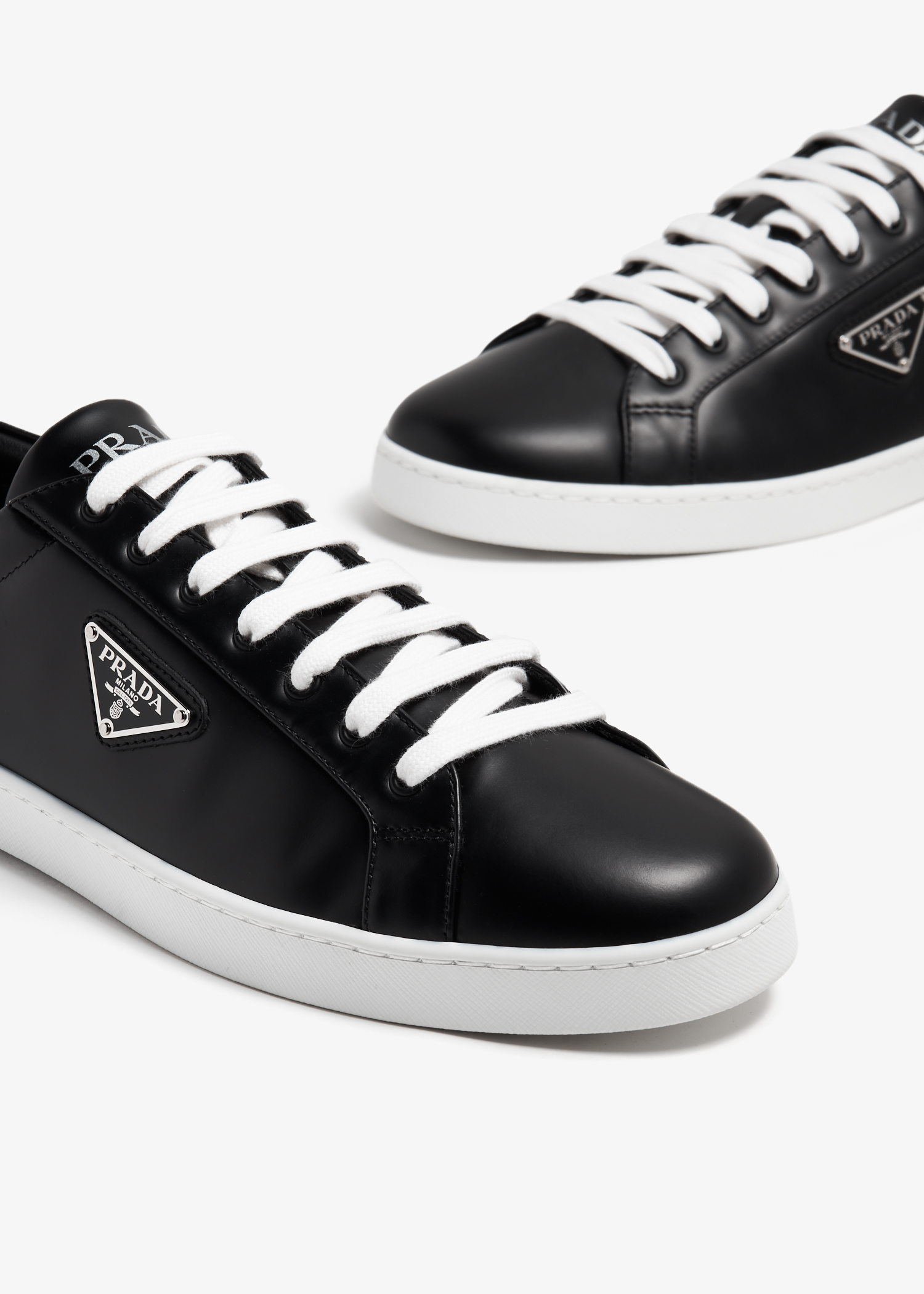 

Brushed leather sneakers, Black
