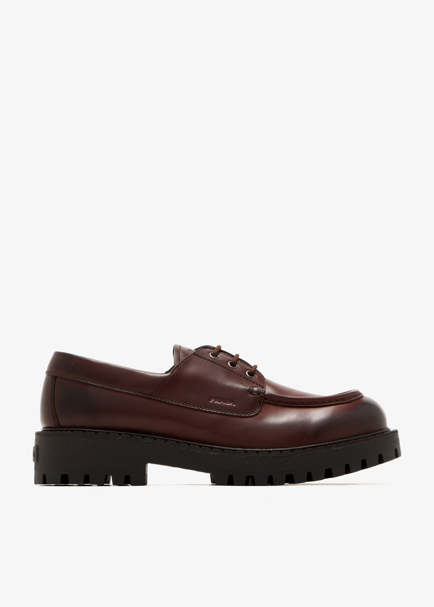 

Laced leather loafers, Brown
