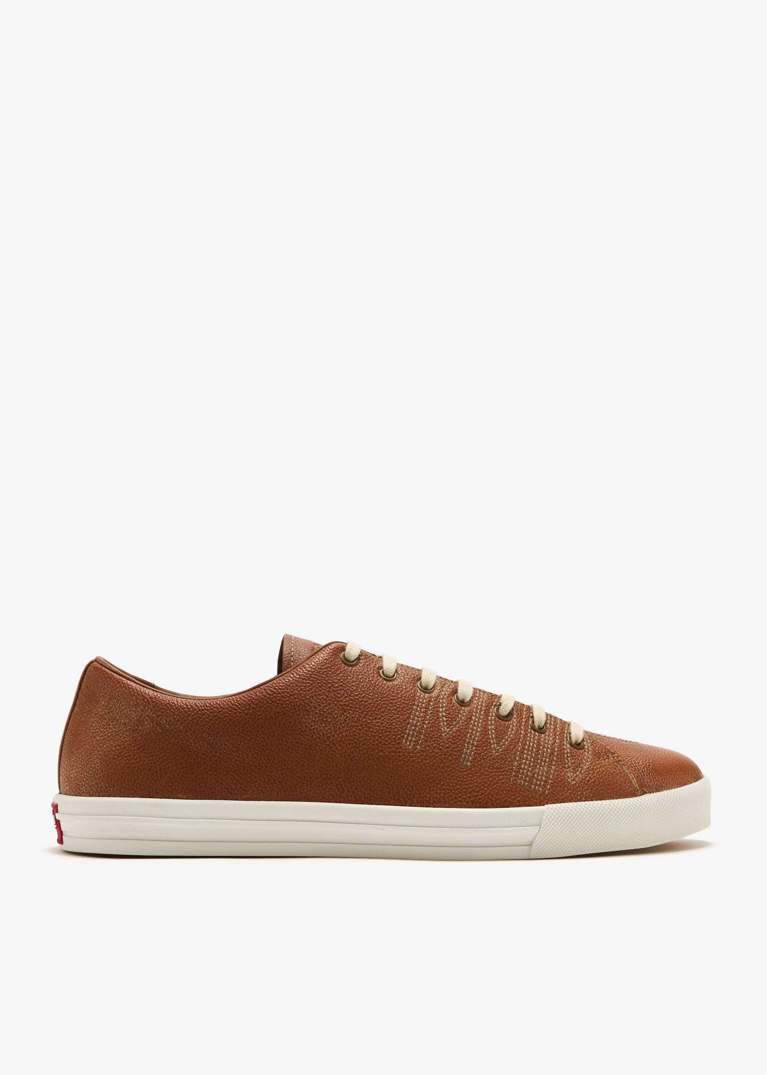 

Aged-effect leather sneakers, Brown