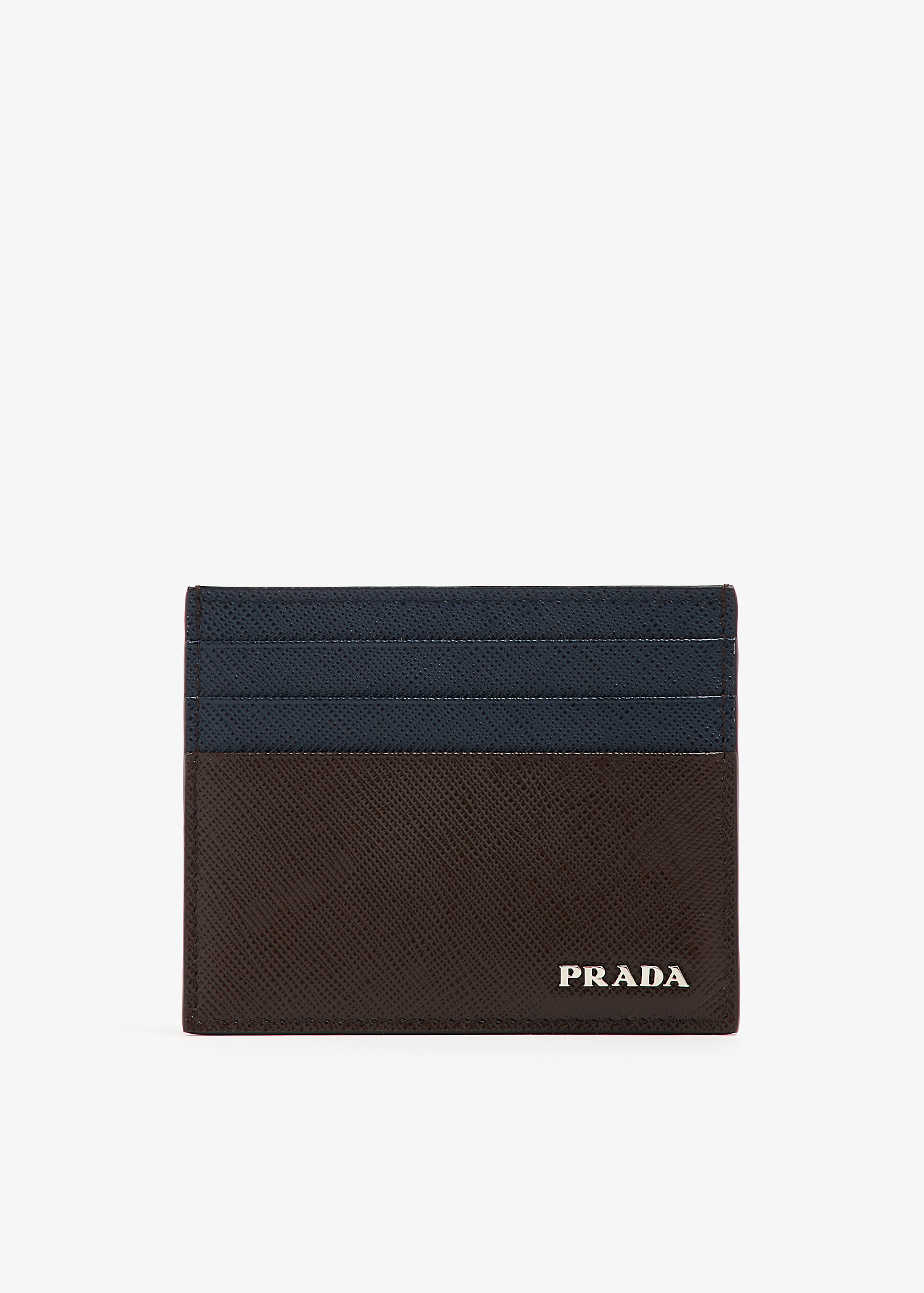 

Saffiano leather card holder, Brown