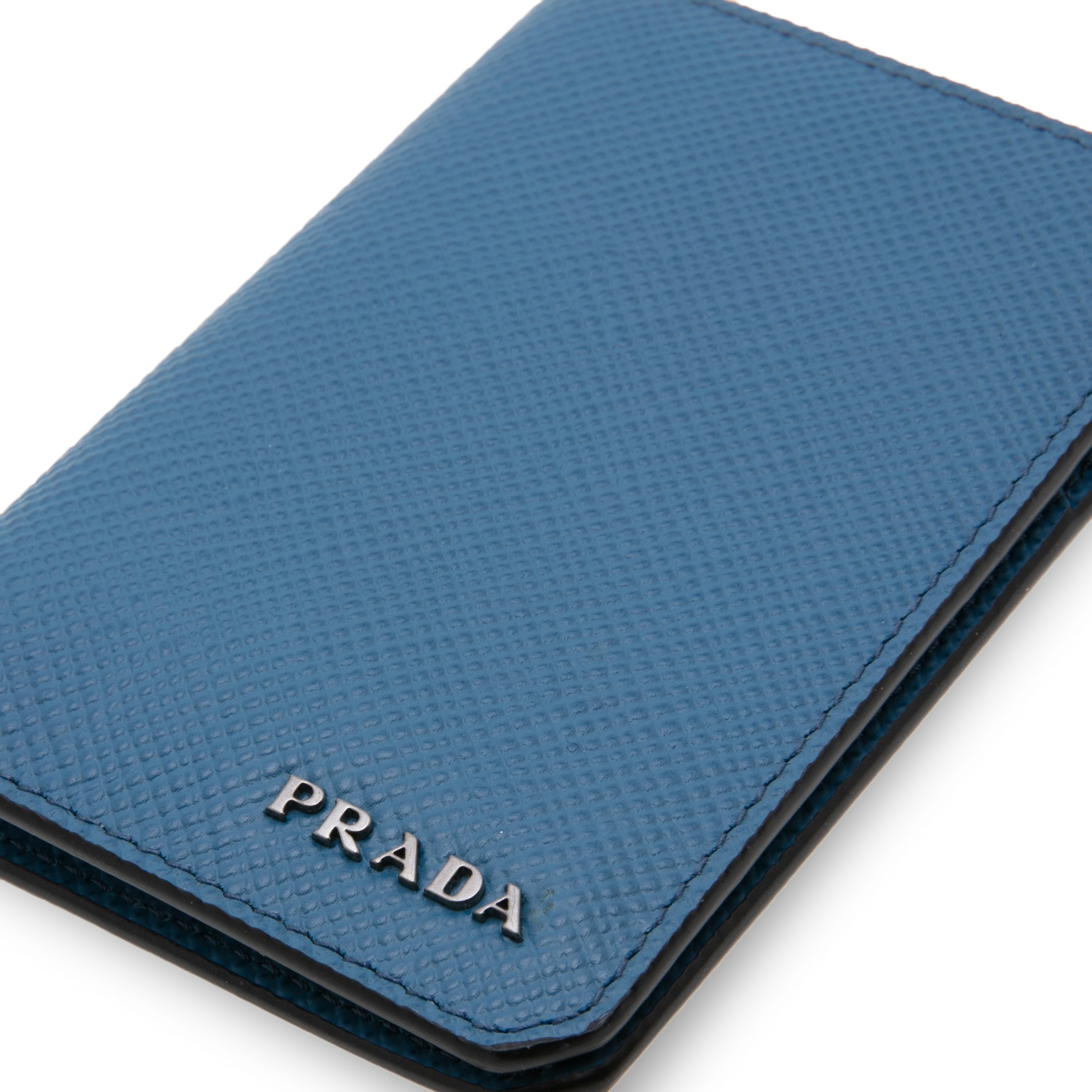 

Saffiano leather card holder, Blue