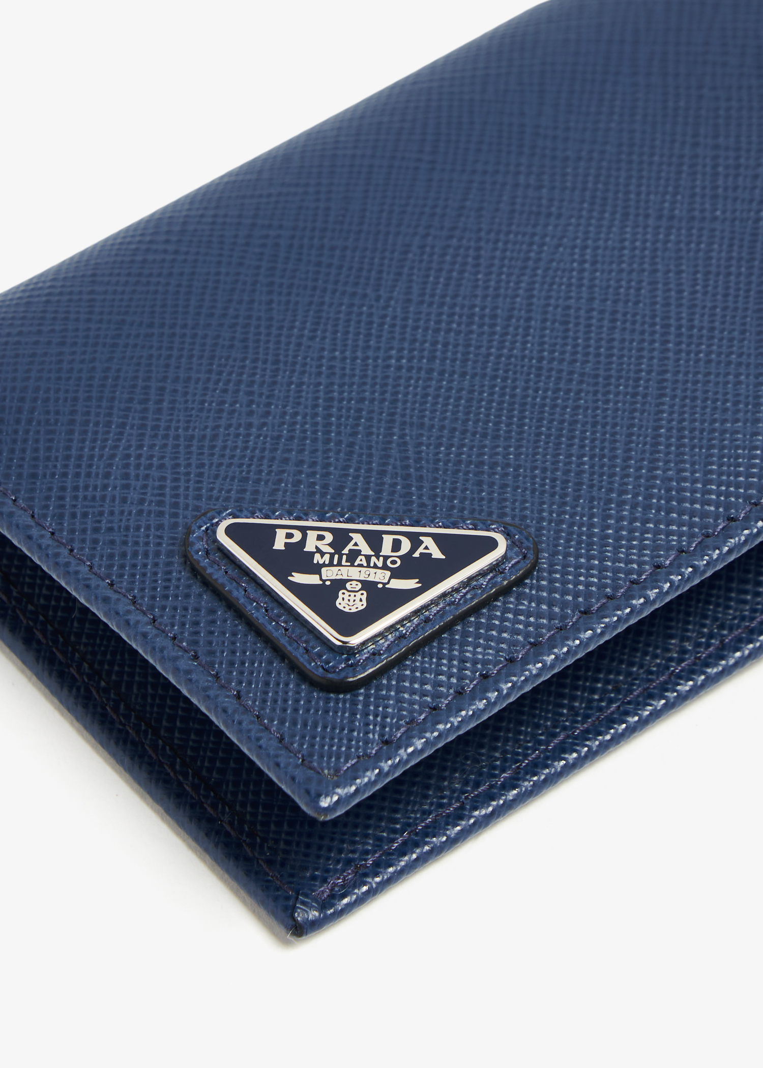 

Saffiano leather card holder, Blue