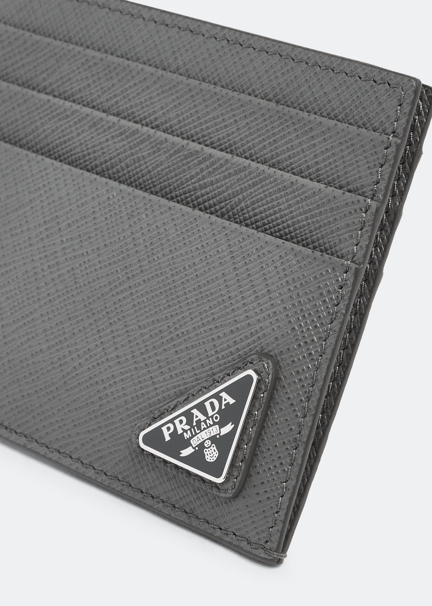 

Saffiano leather card holder, Grey