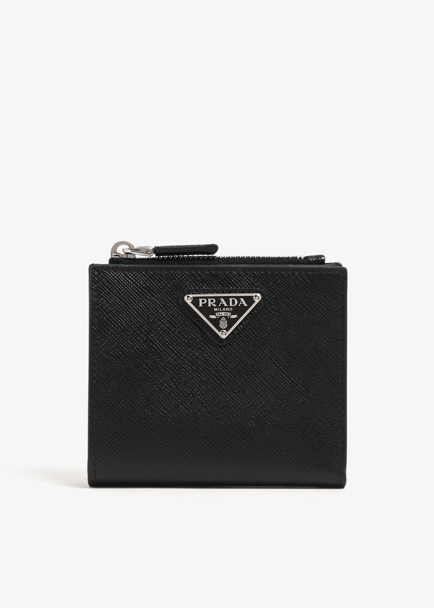 

Saffiano leather small wallet, Black