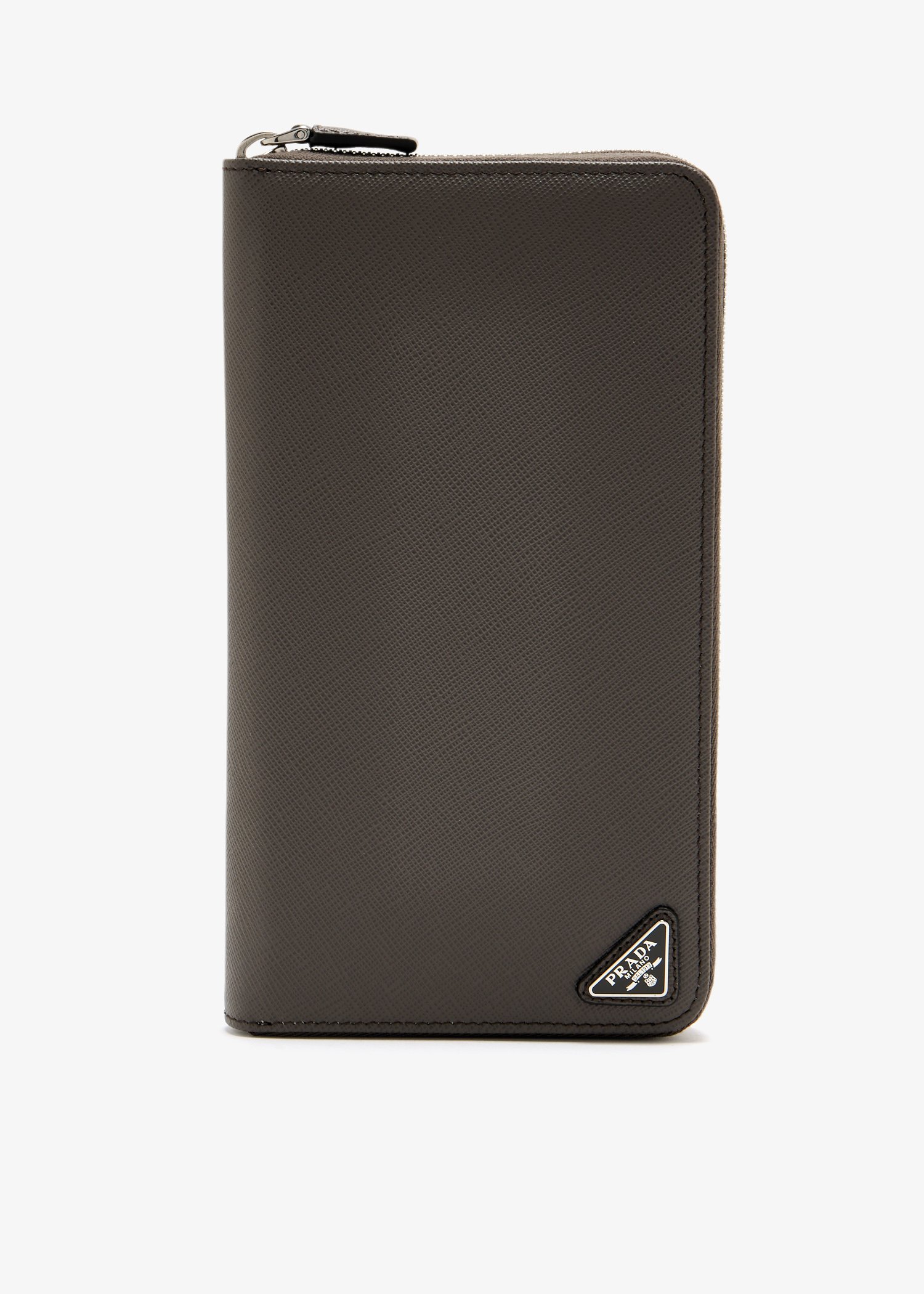 

Saffiano leather zip around wallet, Grey