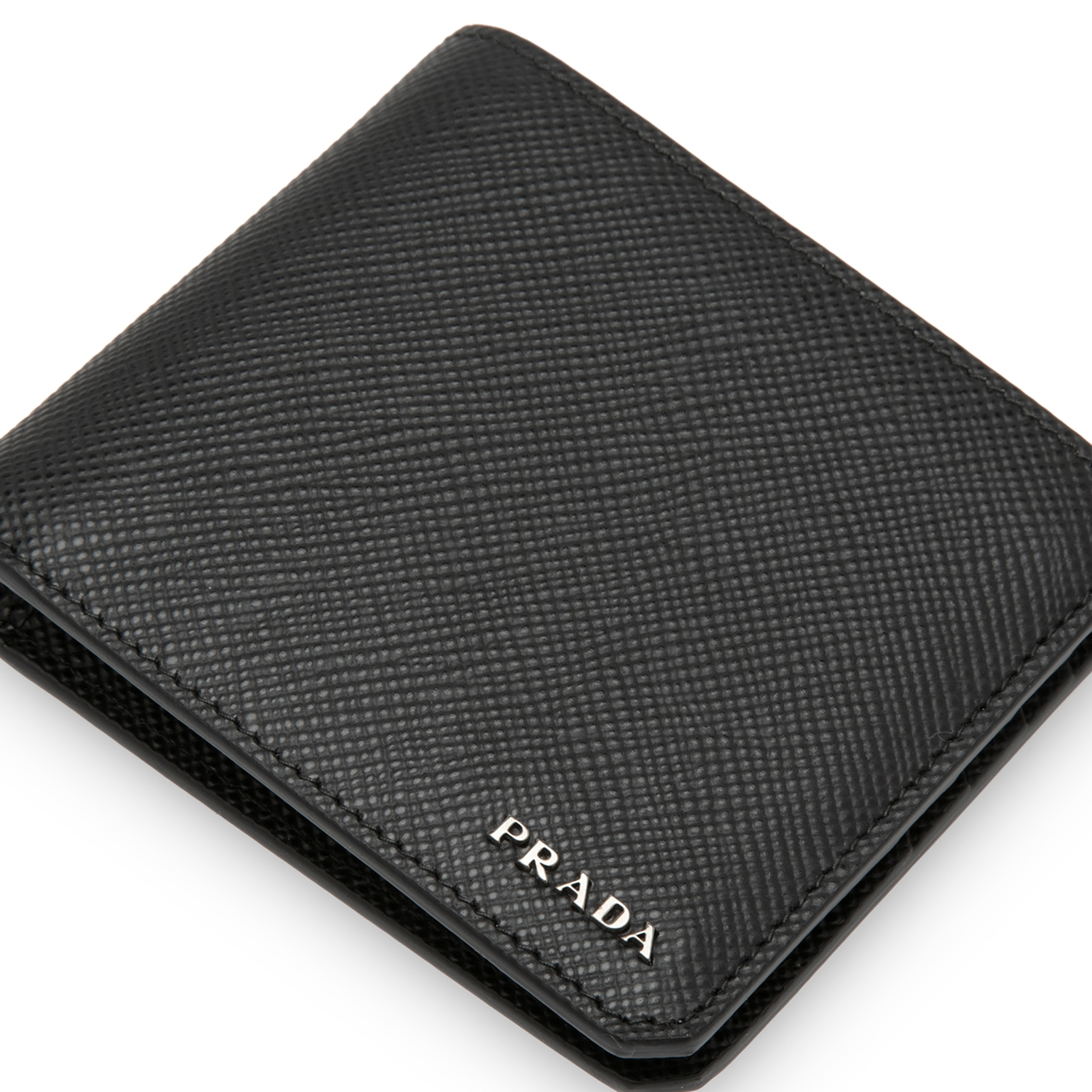 

Saffiano leather logo wallet, Black