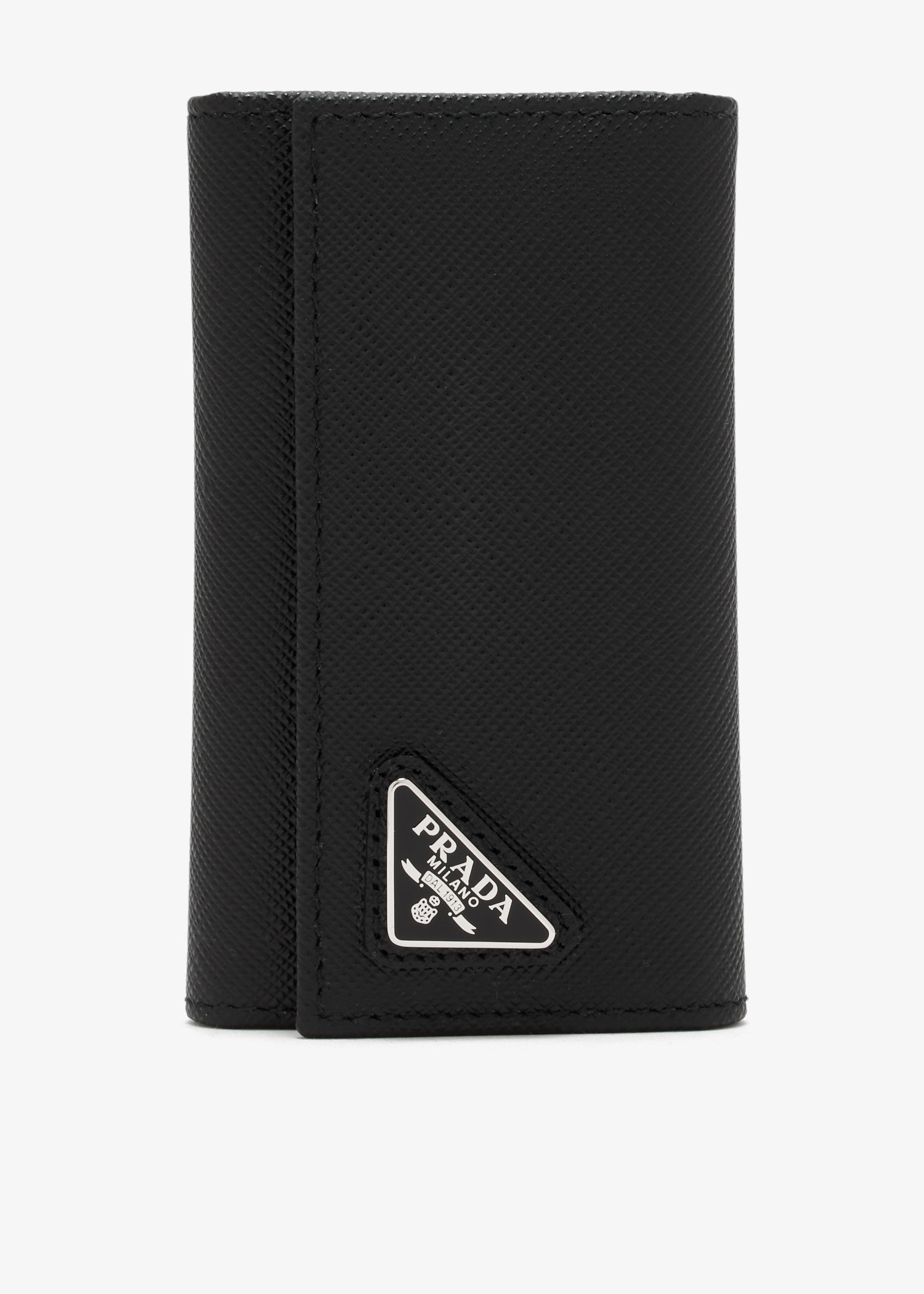 

Saffiano leather key case, Black