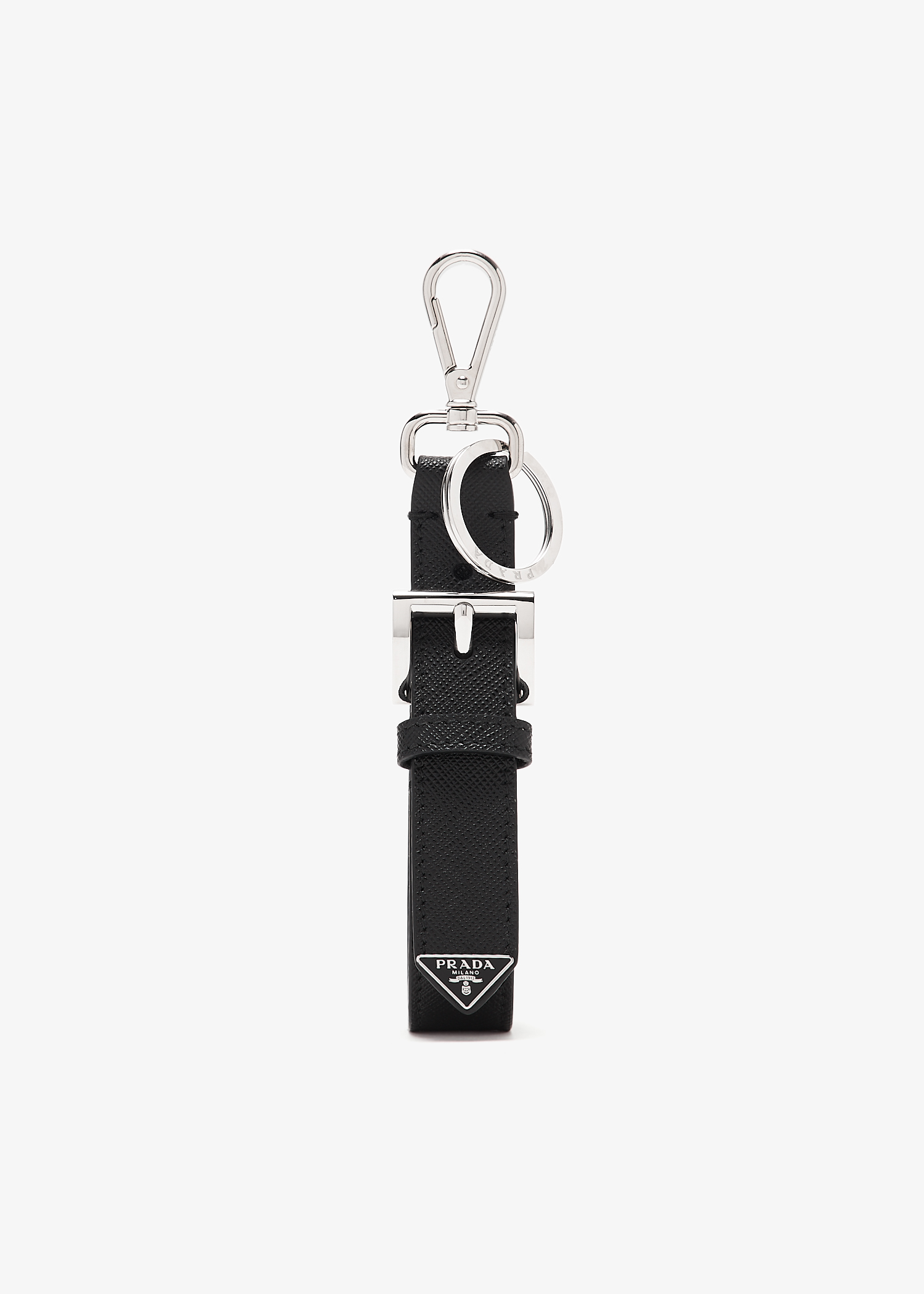 

Saffiano leather key ring, Black