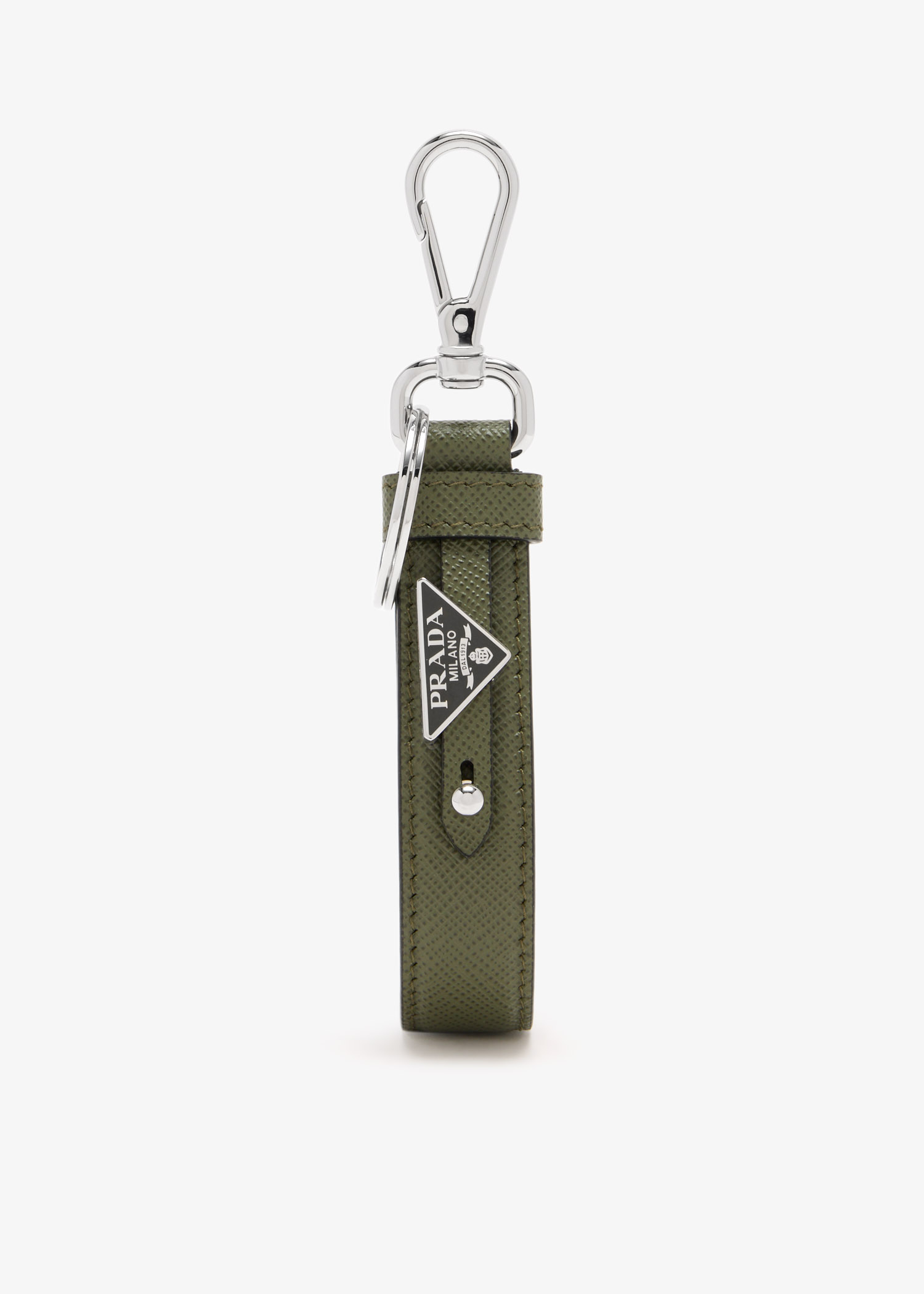 

Saffiano leather keychain, Khaki