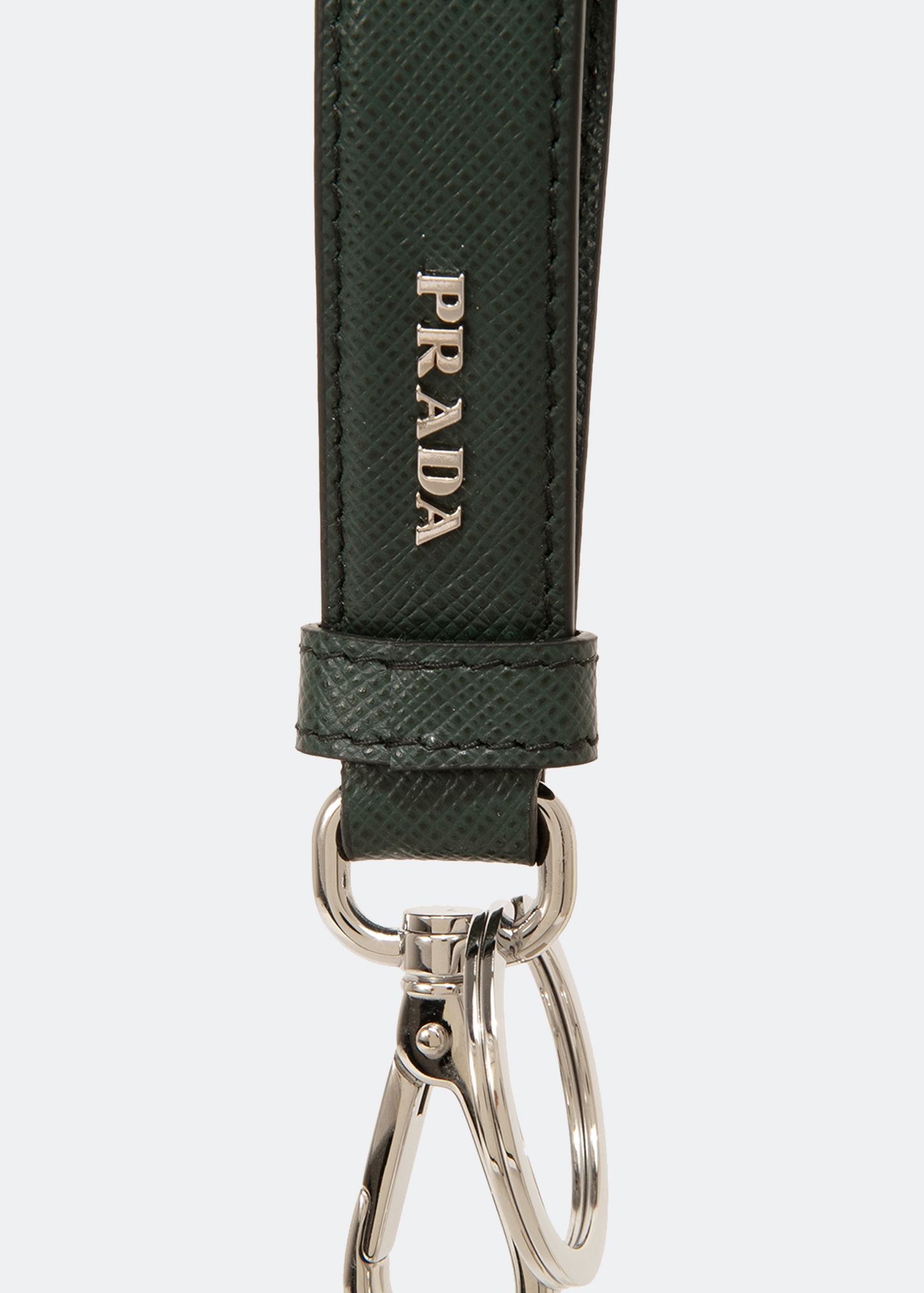 

Saffiano leather keychain, Green