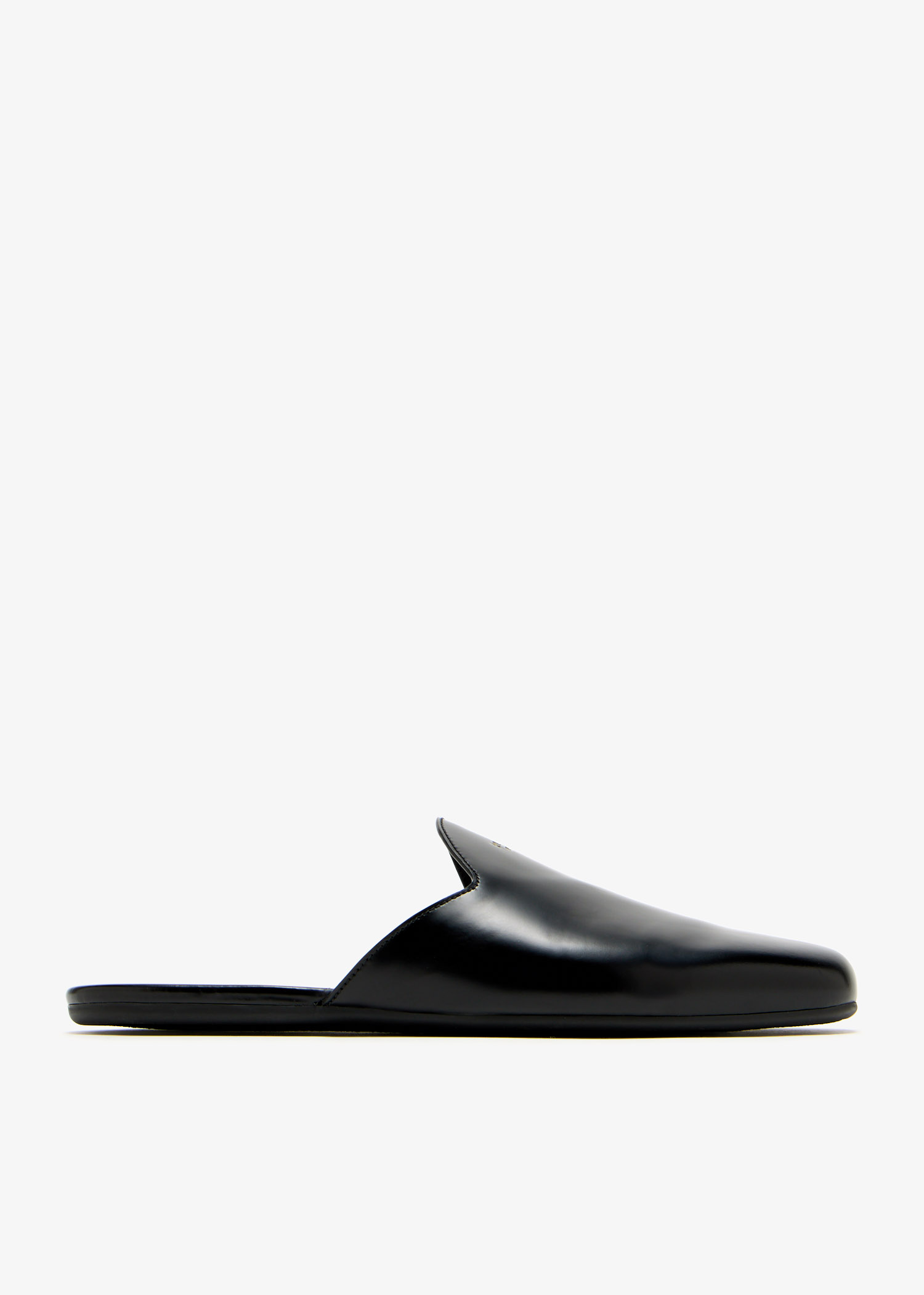 

Brushed leather slippers, Black