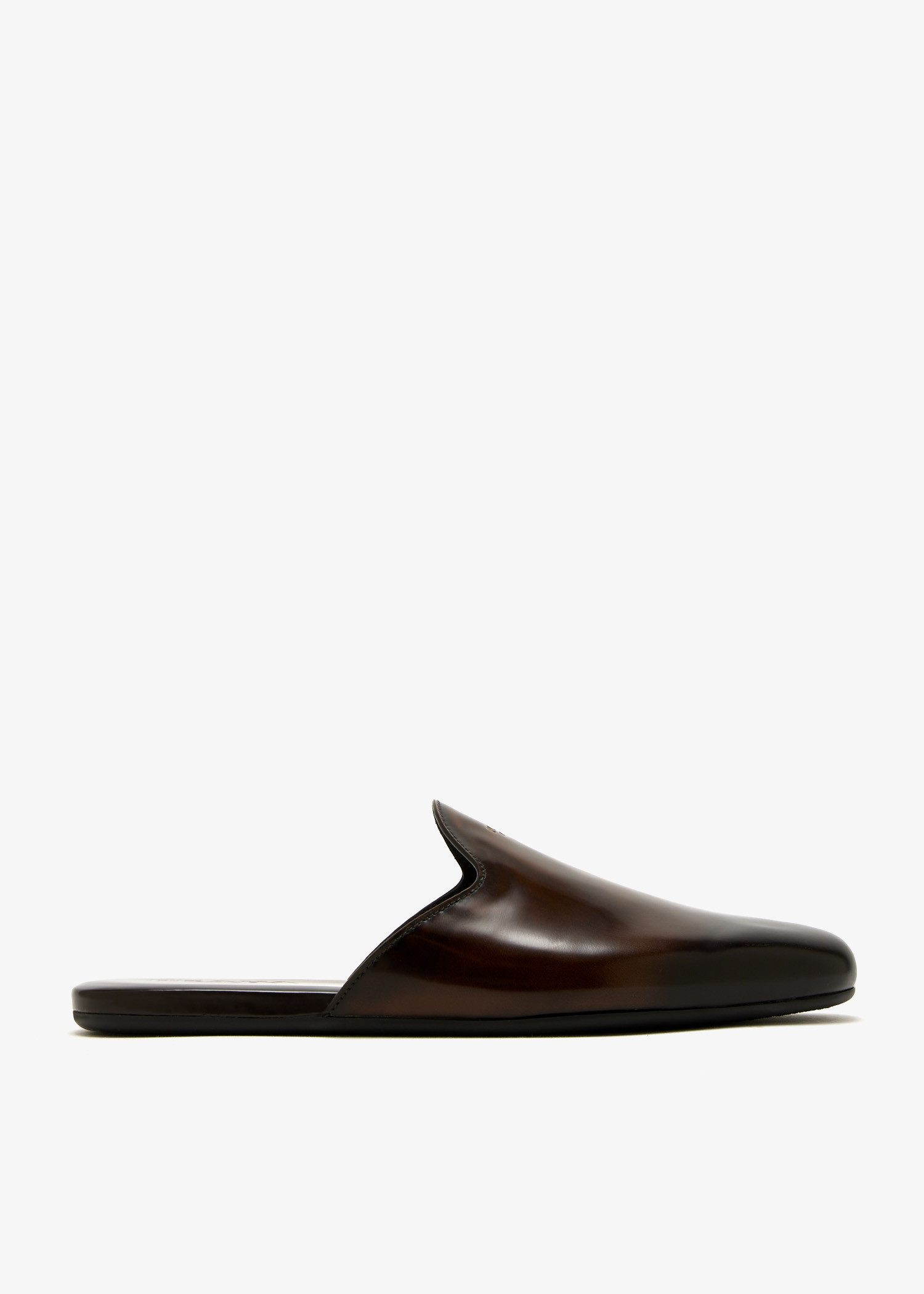 

Brushed leather slippers, Brown