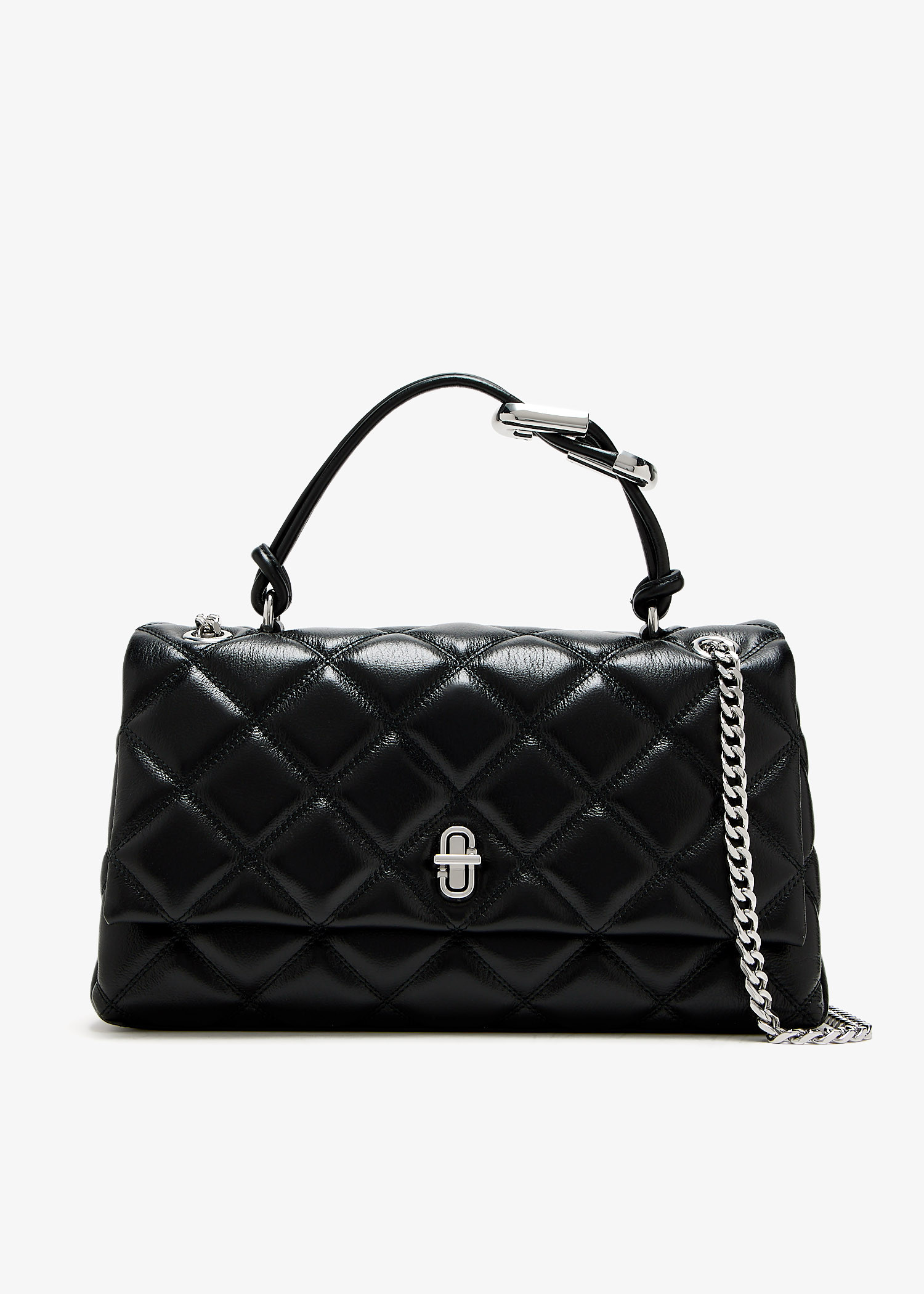 

The quilted dual convertible shoulder bag, Black