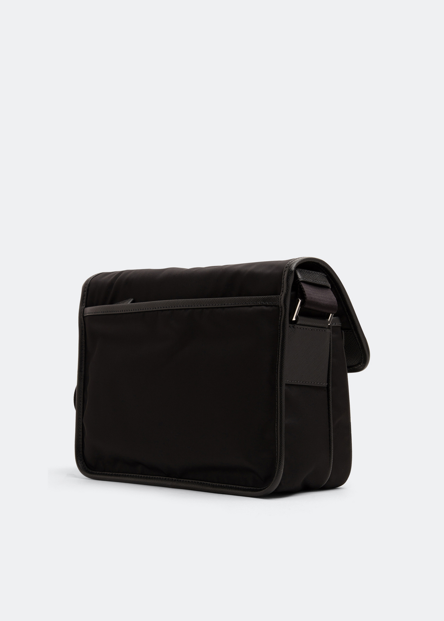 

Nylon flap shoulder bag, Black