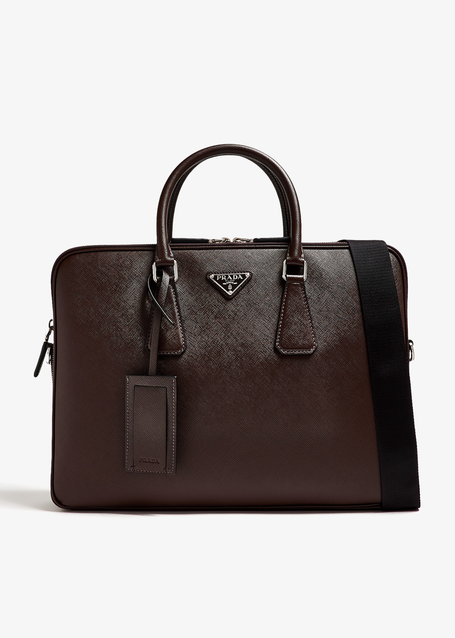 

Saffiano leather briefcase, Brown