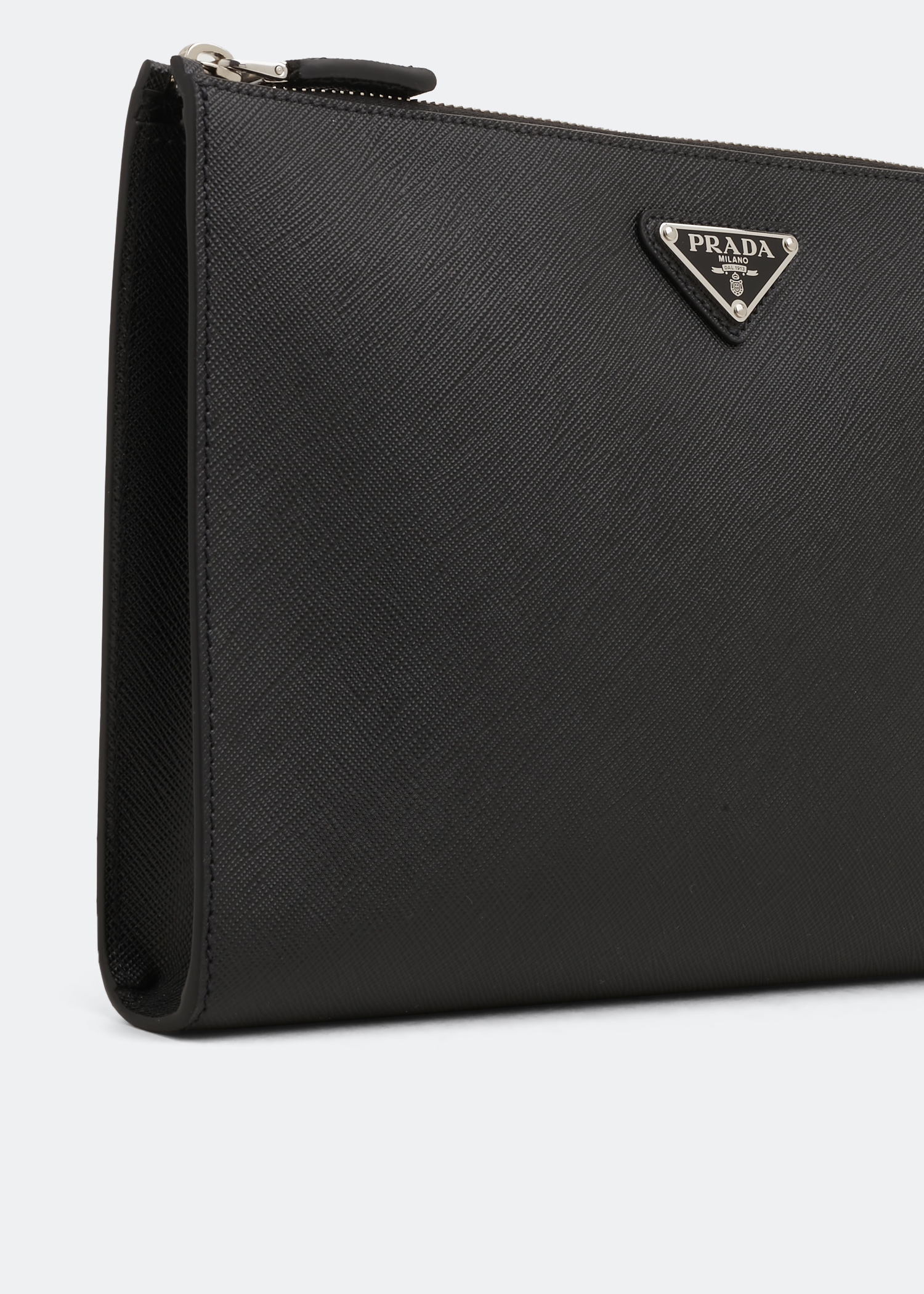 

Saffiano leather pouch, Black