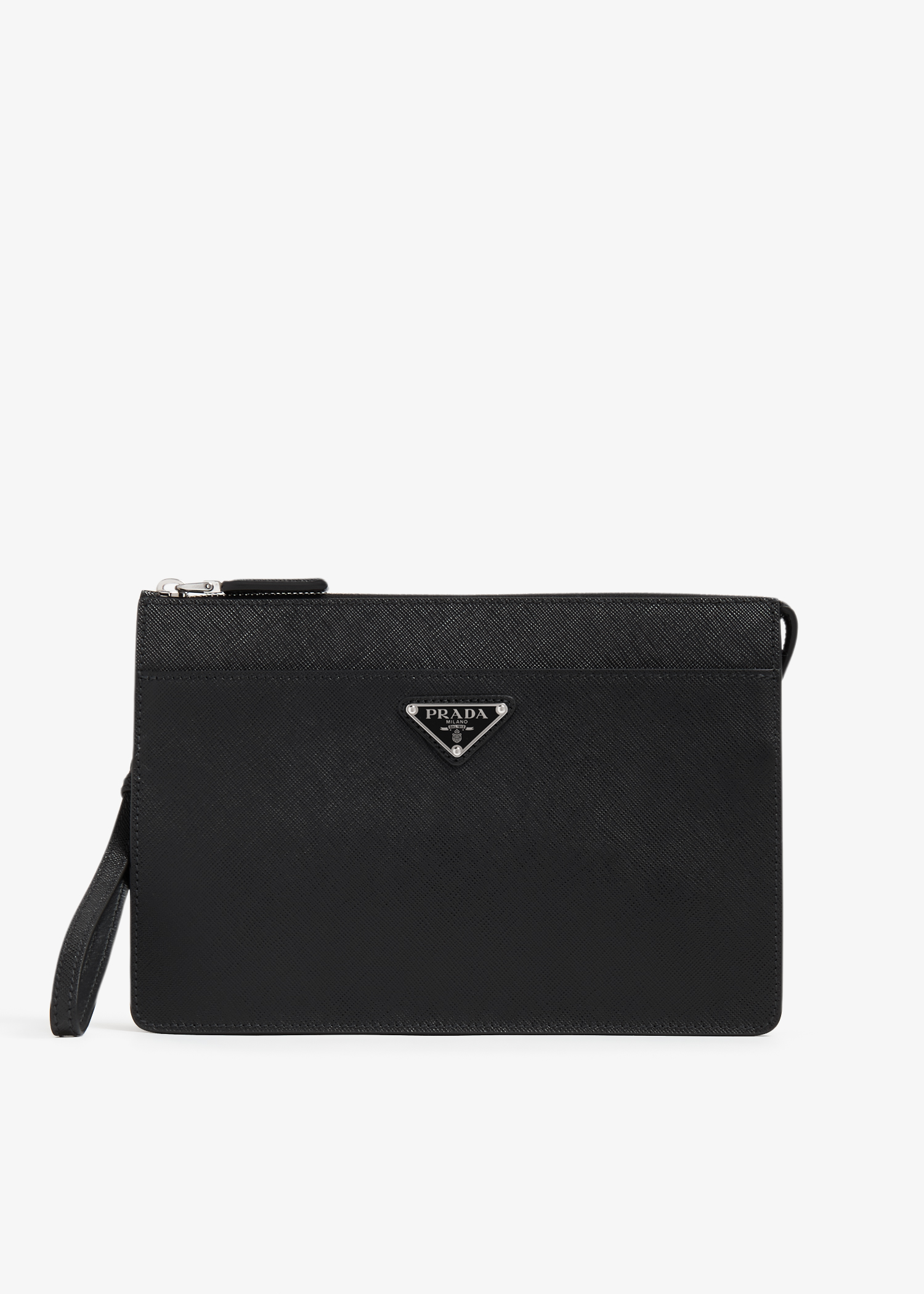 

Saffiano Leather pouch, Black