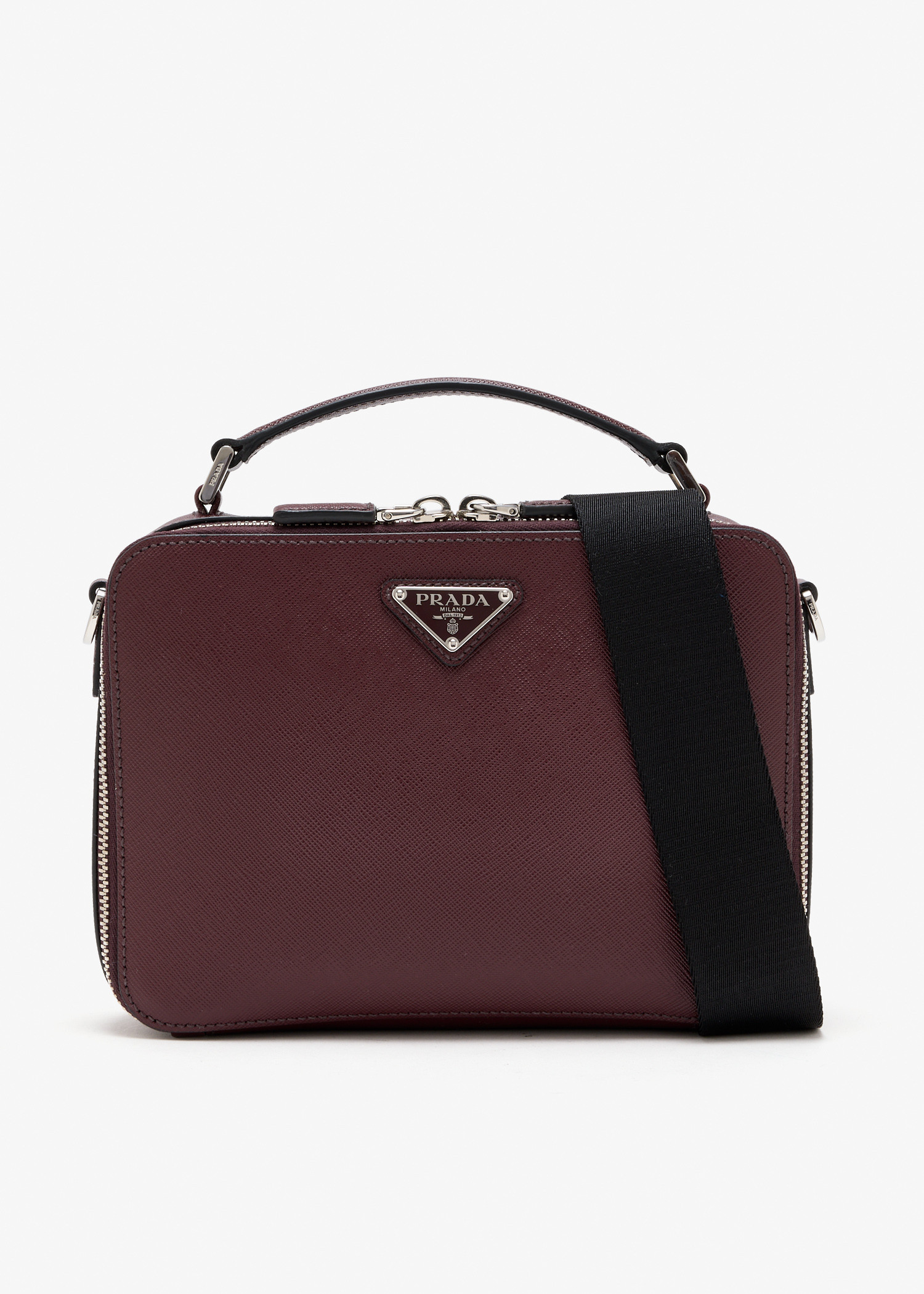 

Brique Saffiano leather medium bag, Burgundy