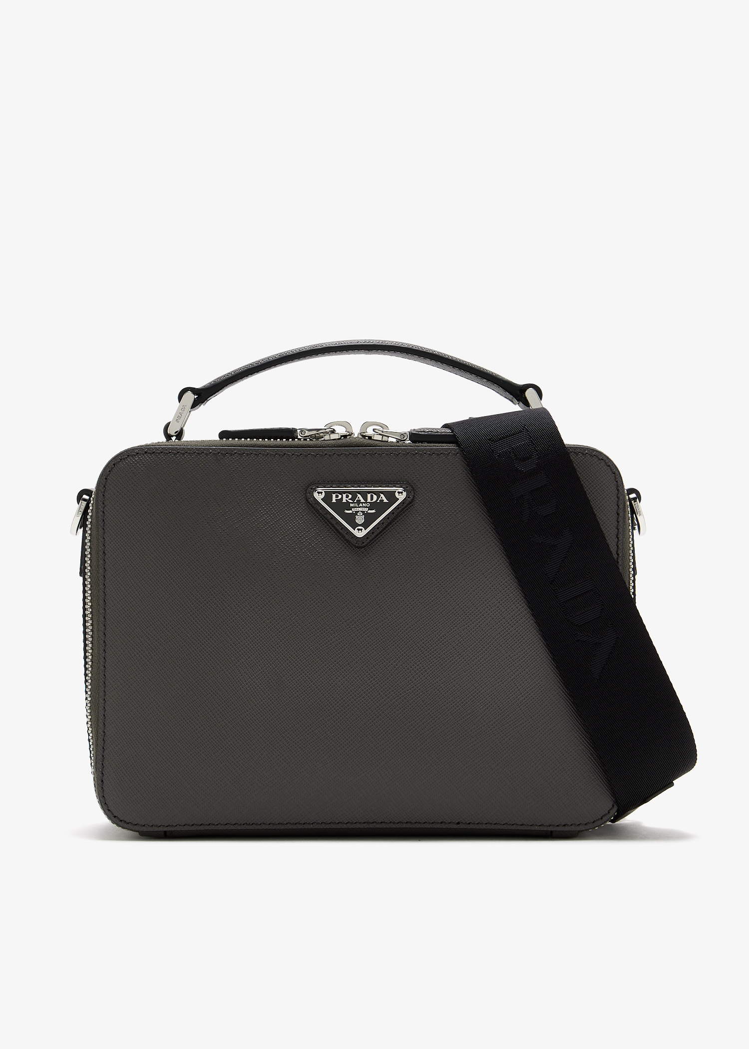 

Brique Saffiano leather medium bag, Grey