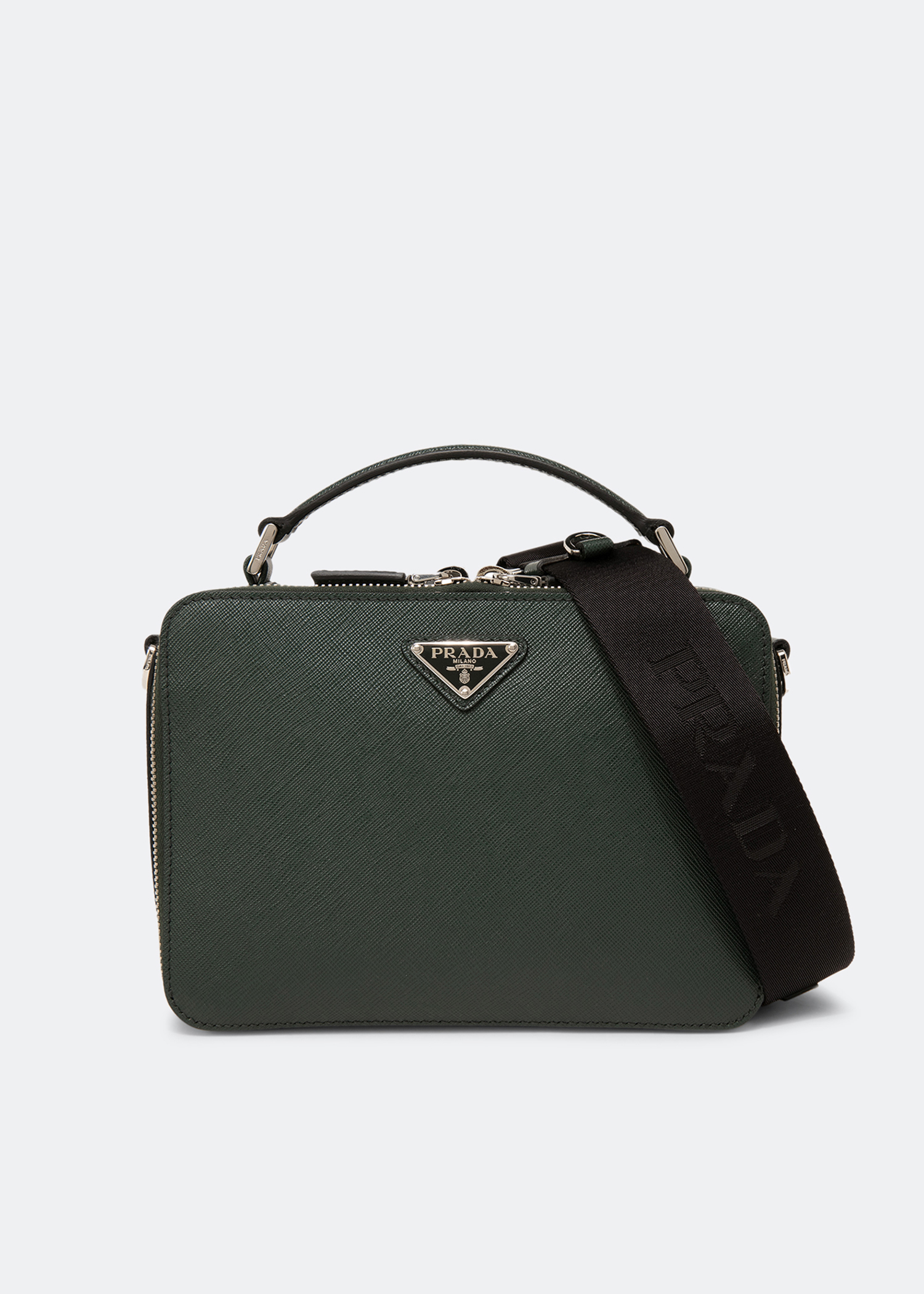 

Brique Saffiano leather bag, Green