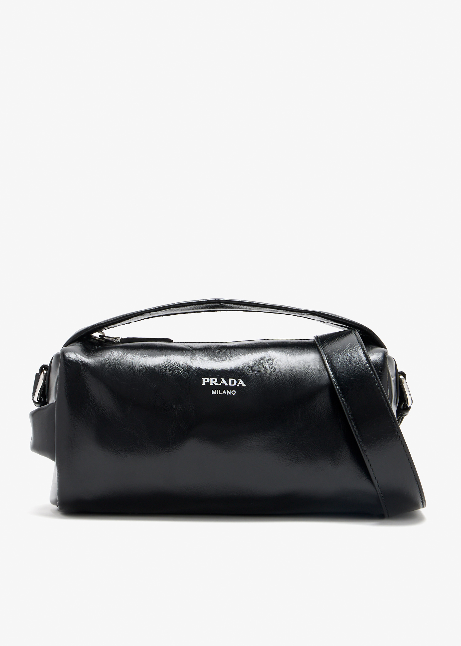 

Leather messenger bag, Black