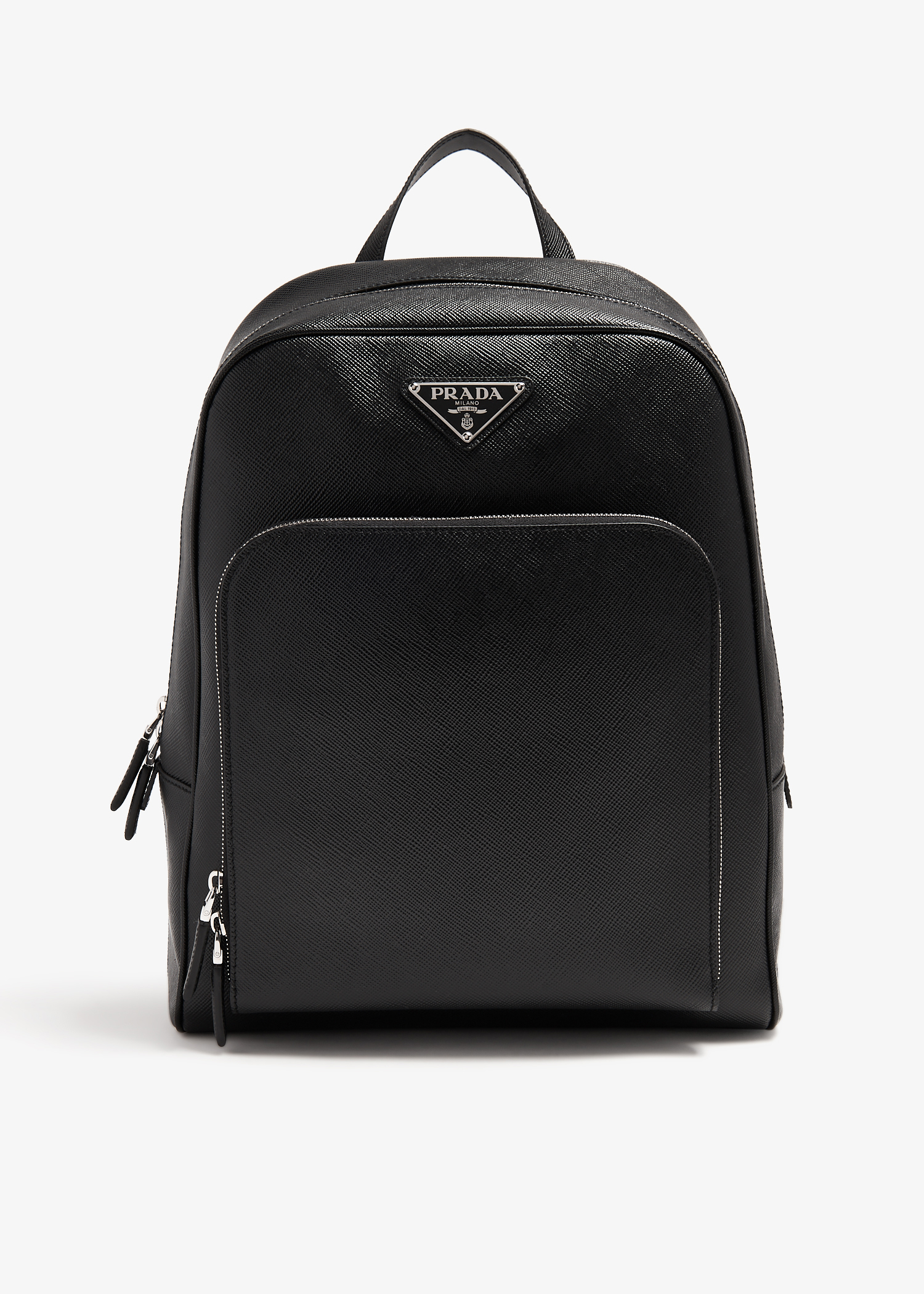 

Saffiano leather backpack, Black