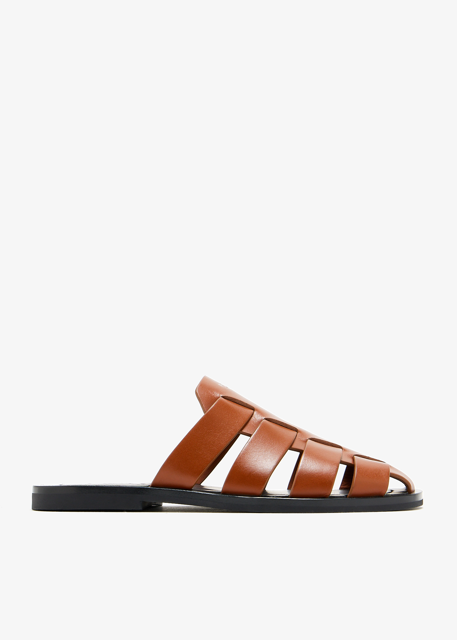 

Leather fisherman mules, Brown