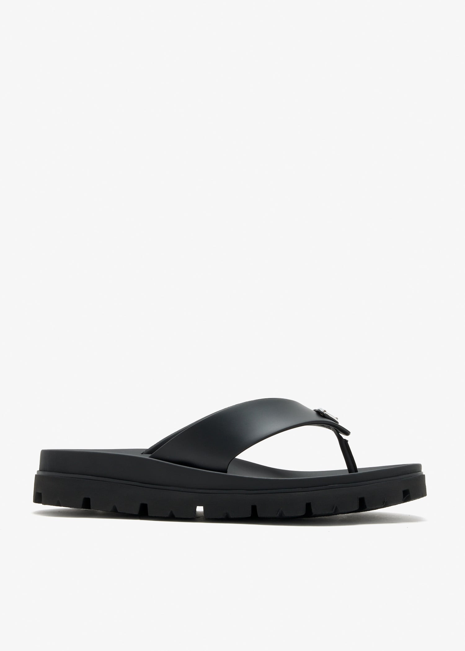 

Rubber thong sandals, Black