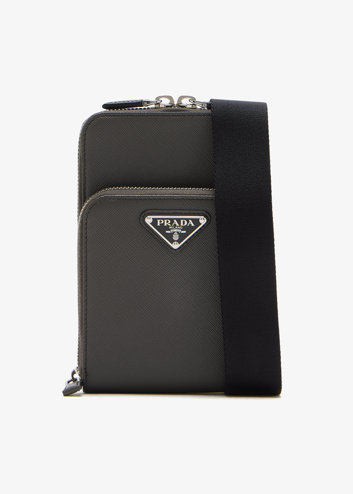 

Saffiano leather smartphone case, Grey