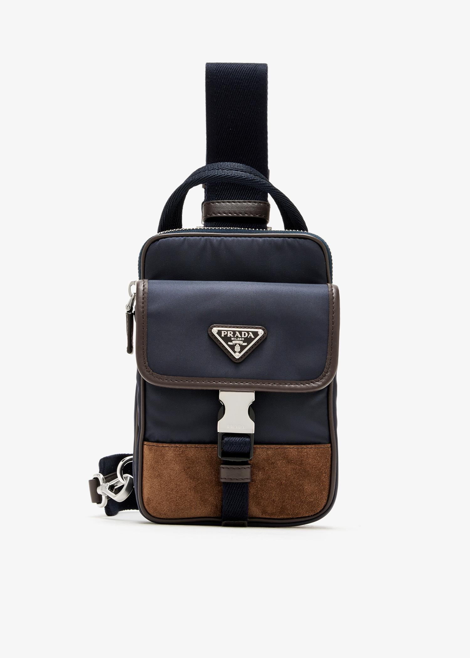 

Re-Nylon and leather smartphone case, Navy