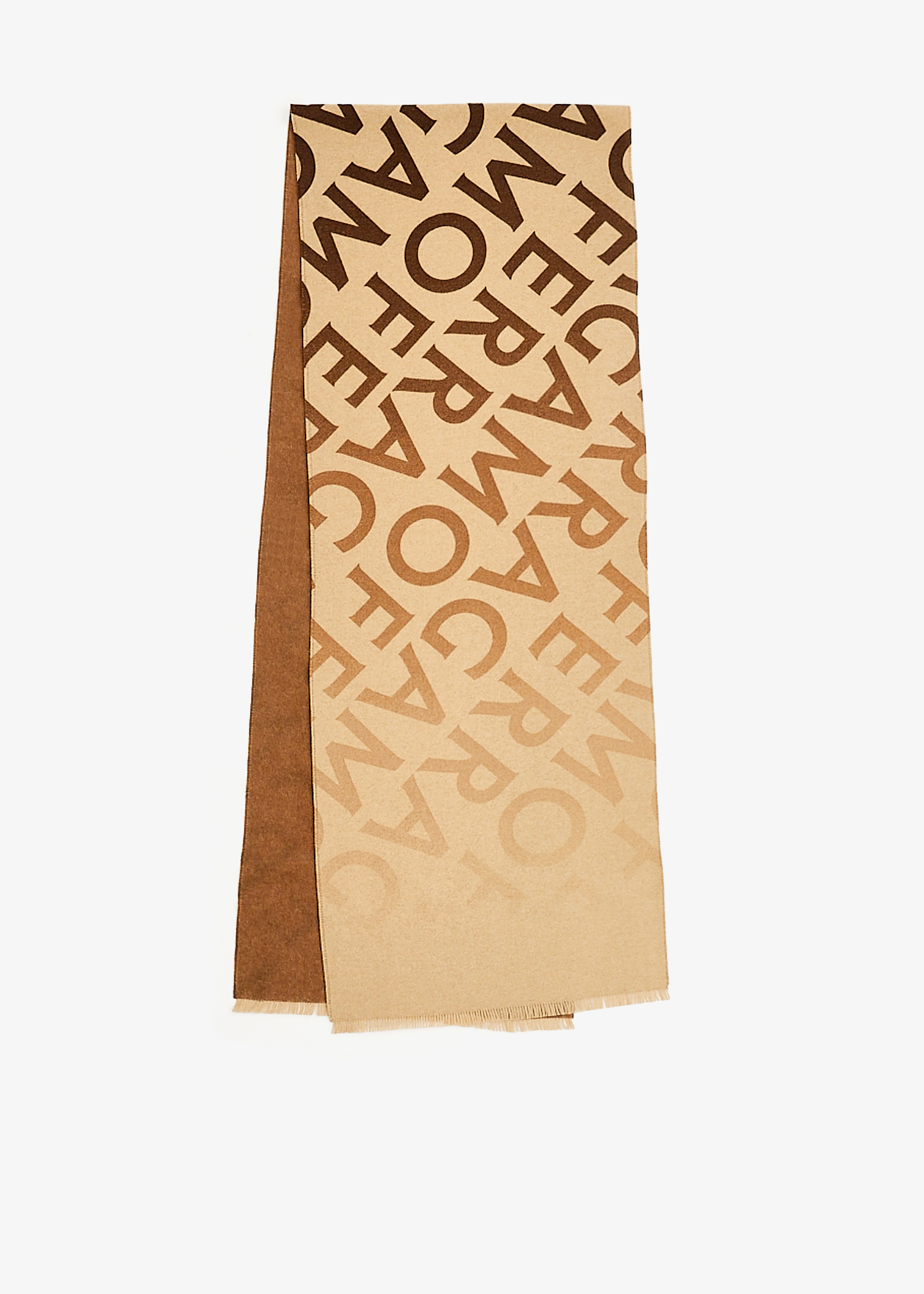 

Lettering double scarf, Beige