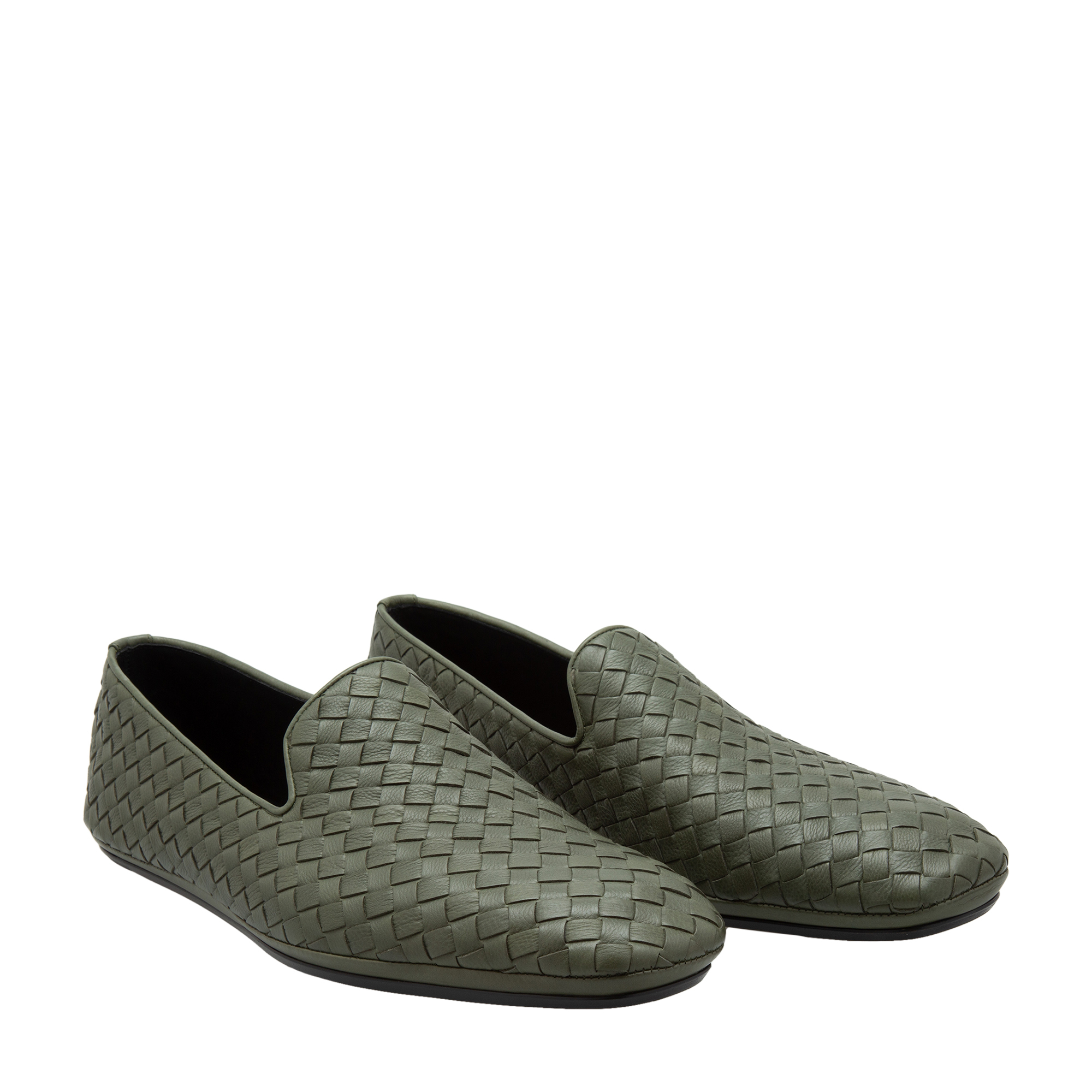 

Intrecciato leather loafers, Green