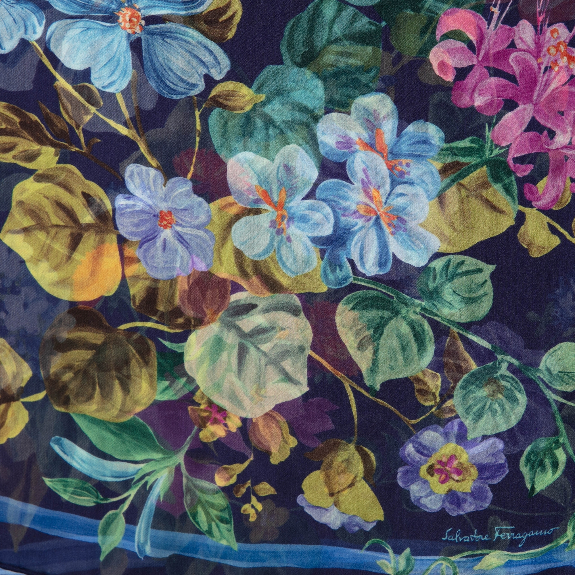 

Floral print scarf, Blue
