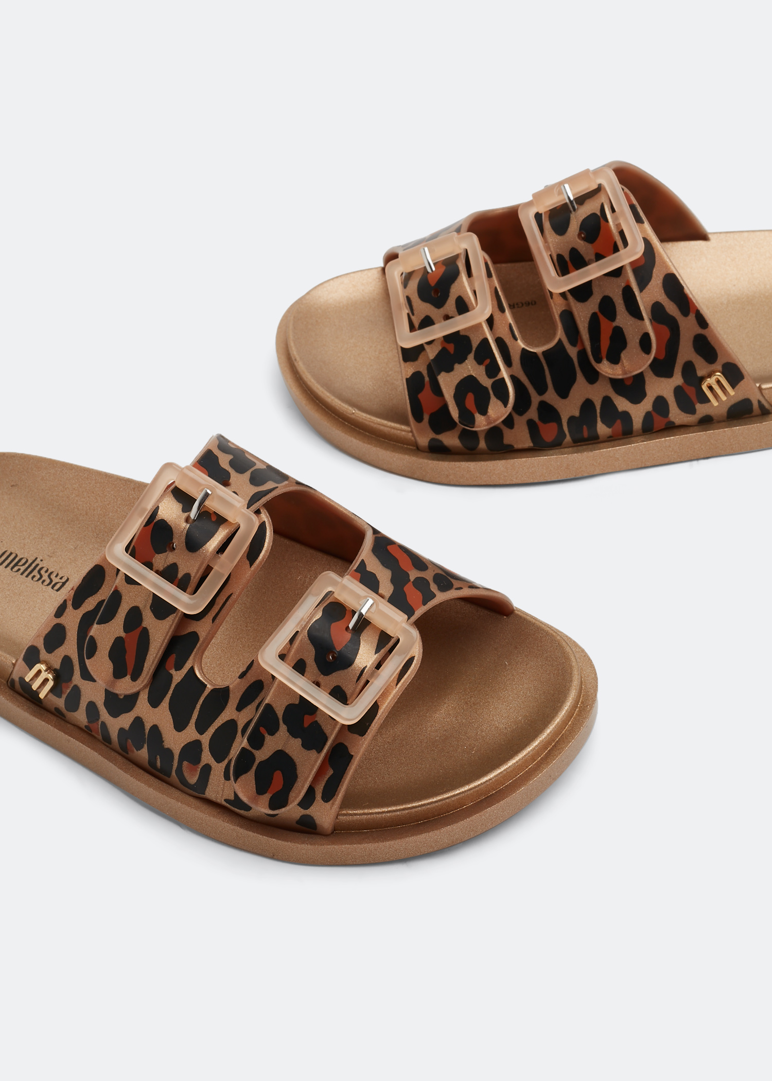 

Wide slide sandals, Animal print