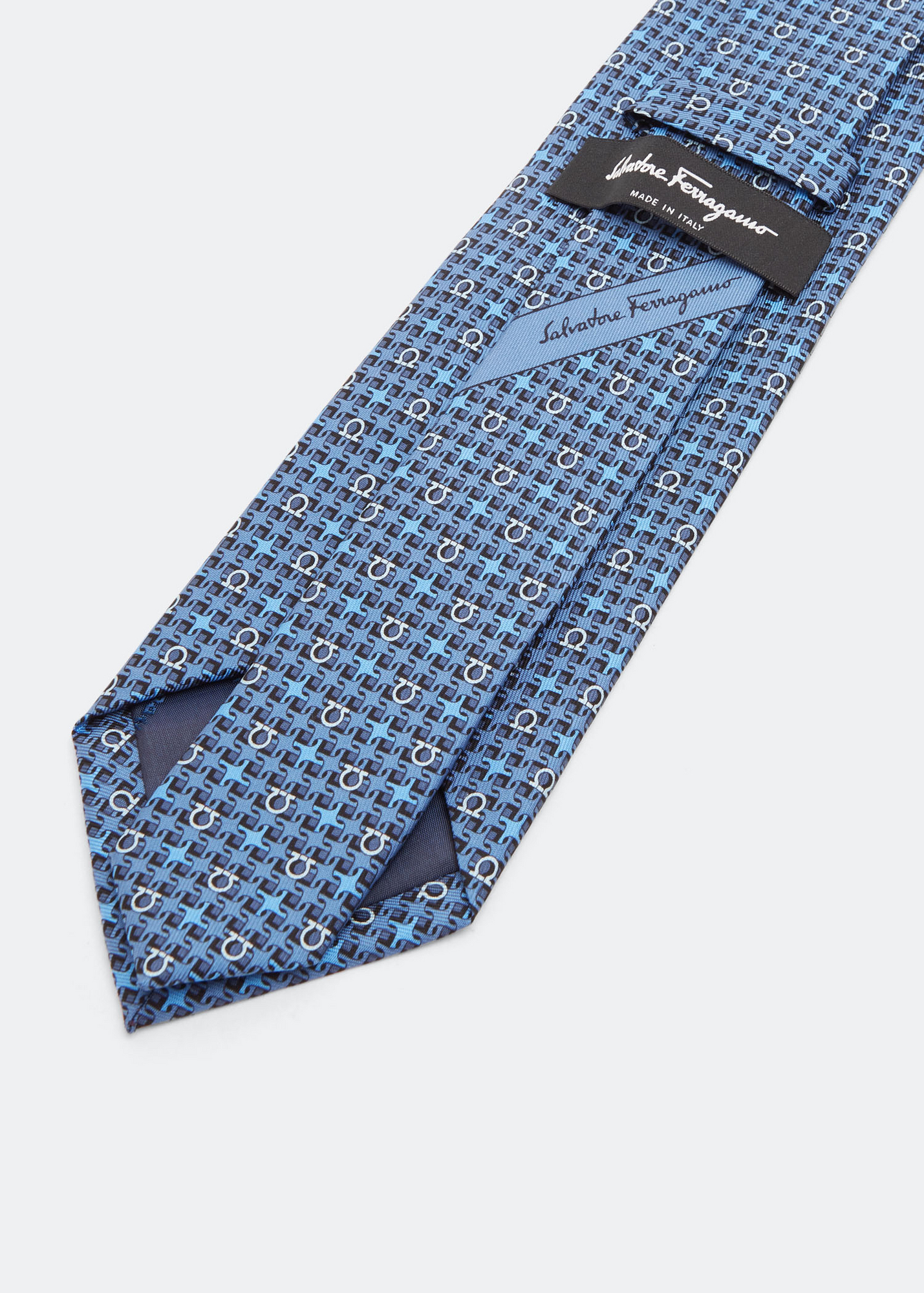 

Gancini silk tie, Blue