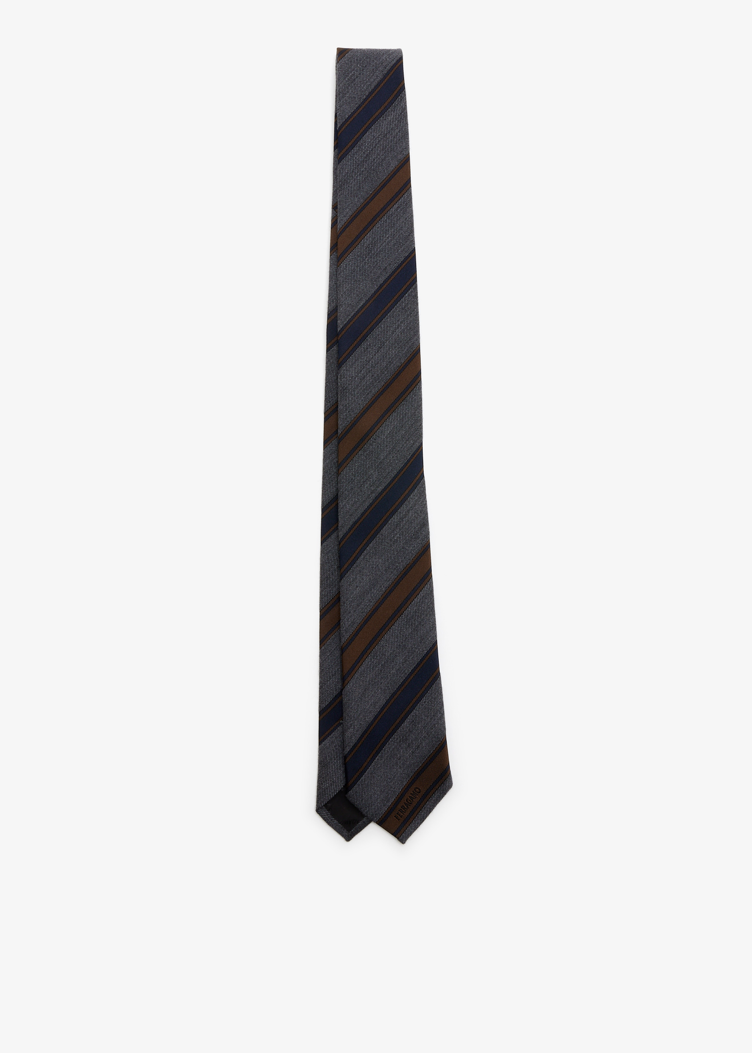 

Striped silk tie, Brown