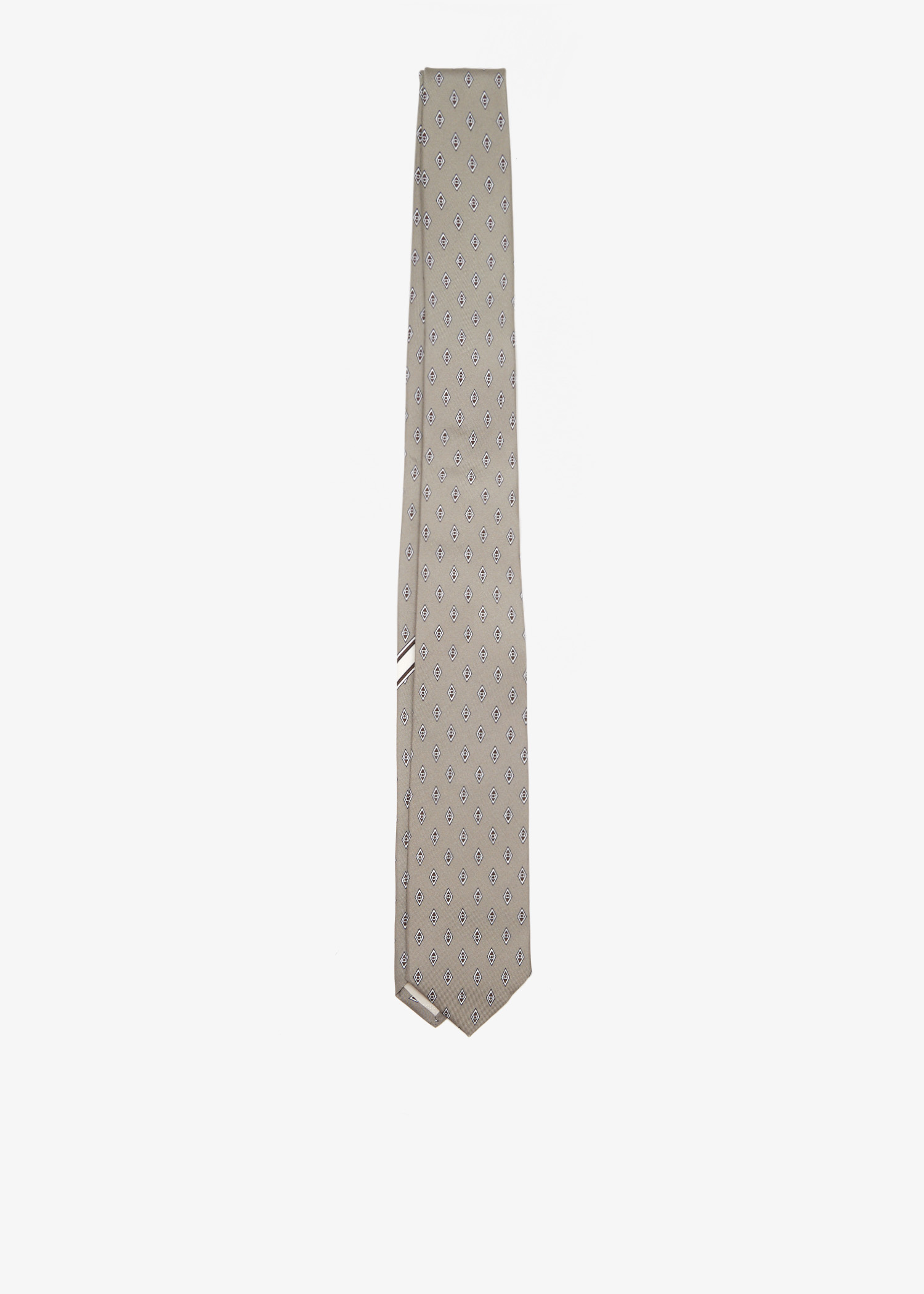 

Gancini print silk tie, Grey