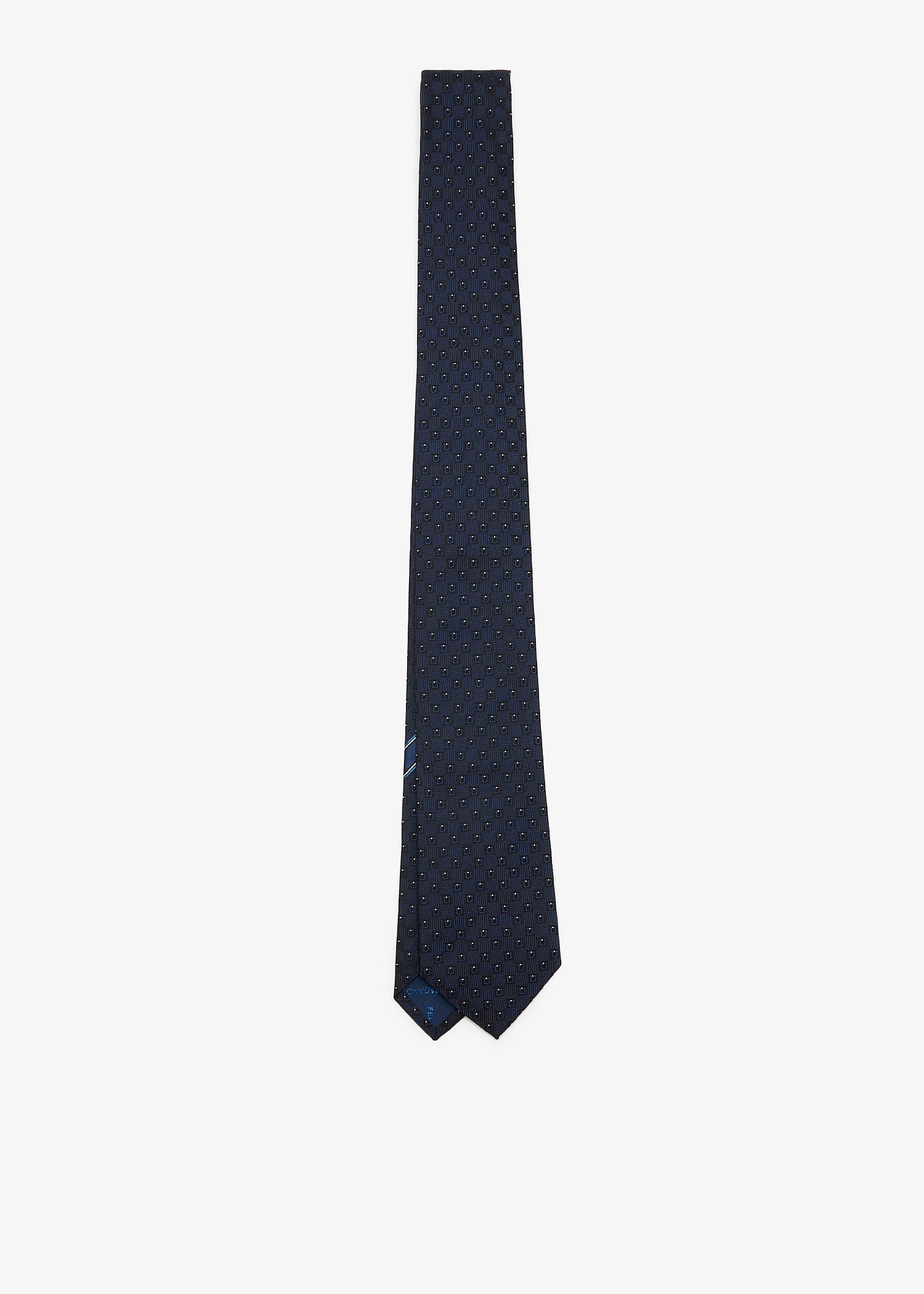 

Gancini silk jacquard tie, Blue