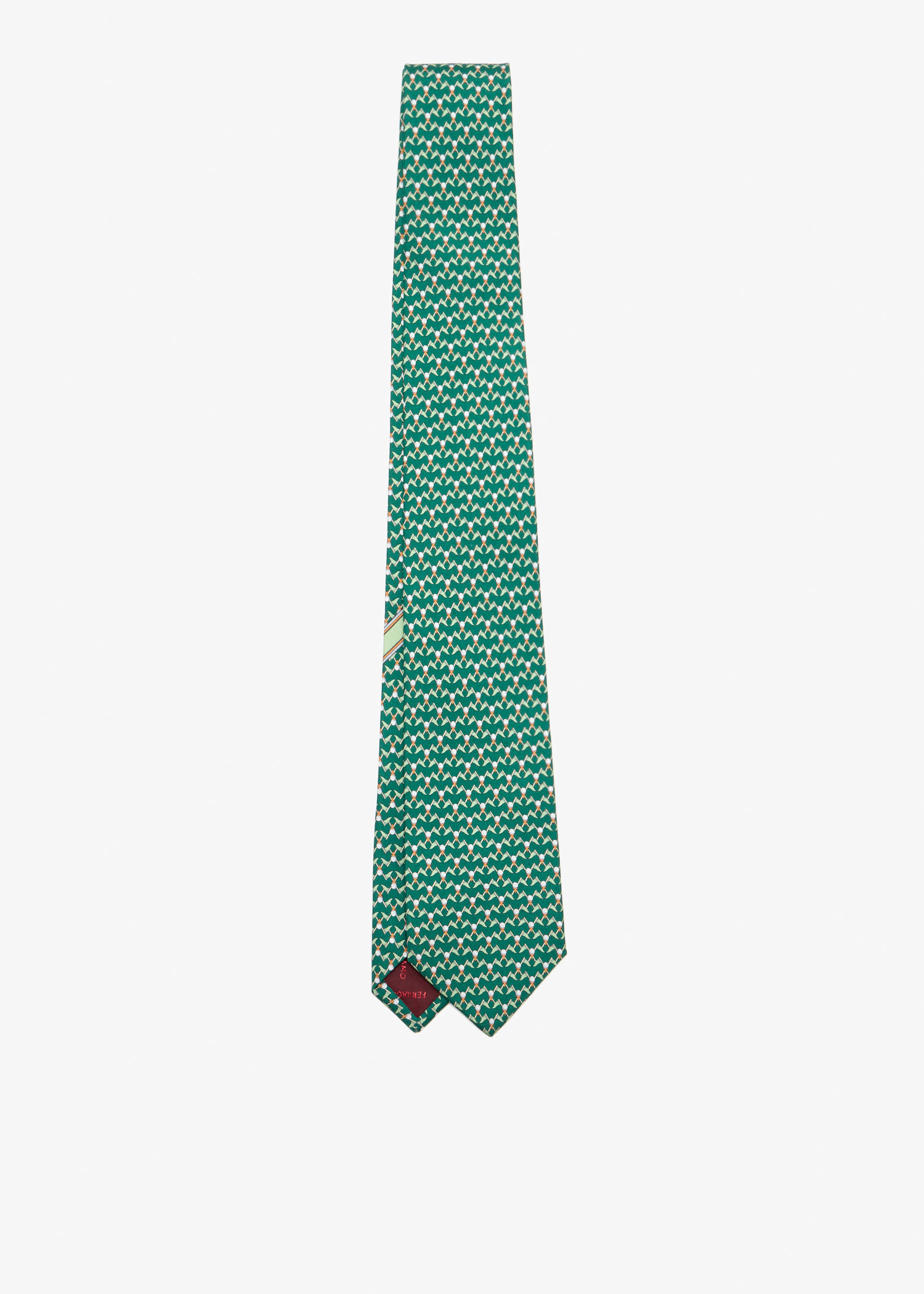 

Club print silk tie, Green