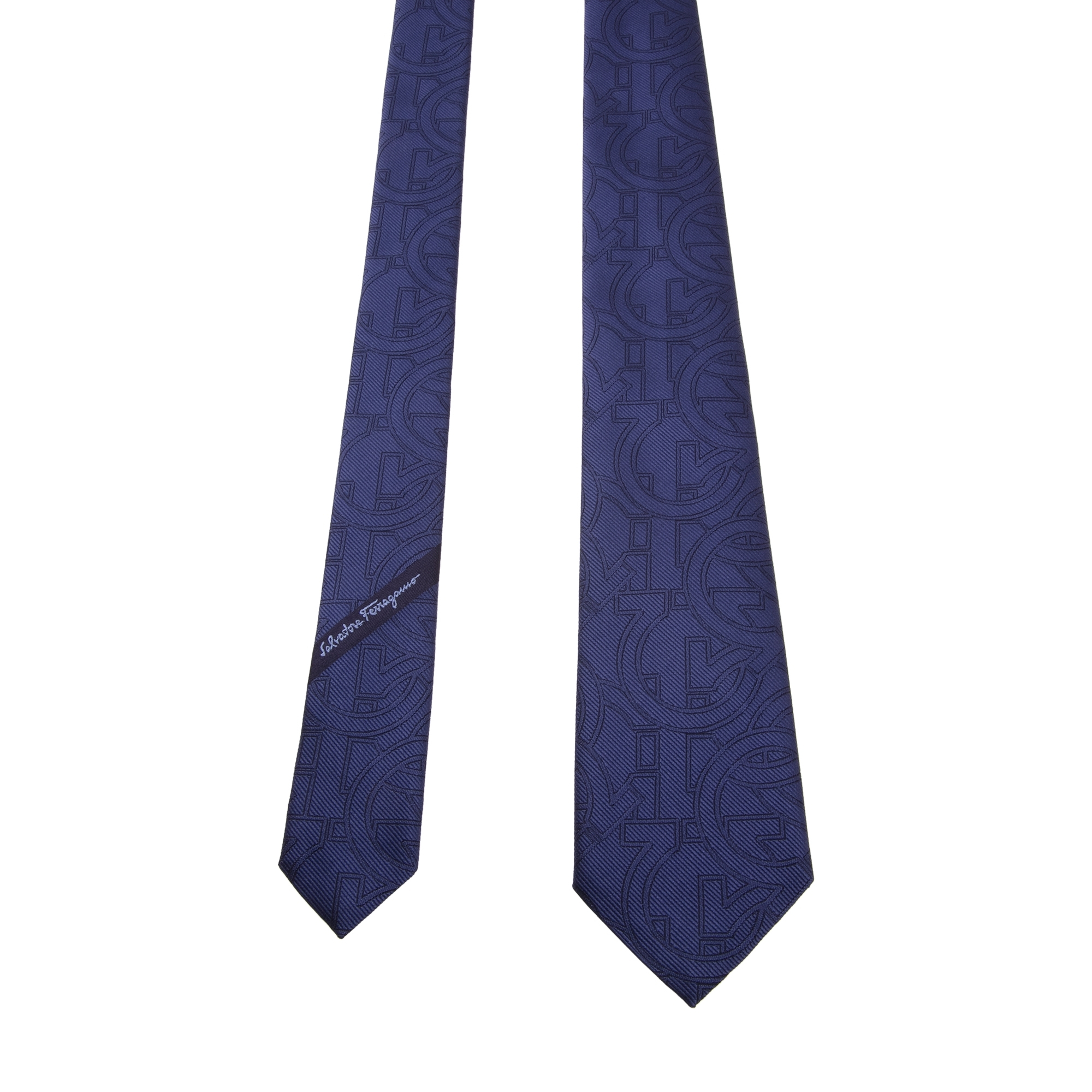 

Gancini jacquard tie, Blue