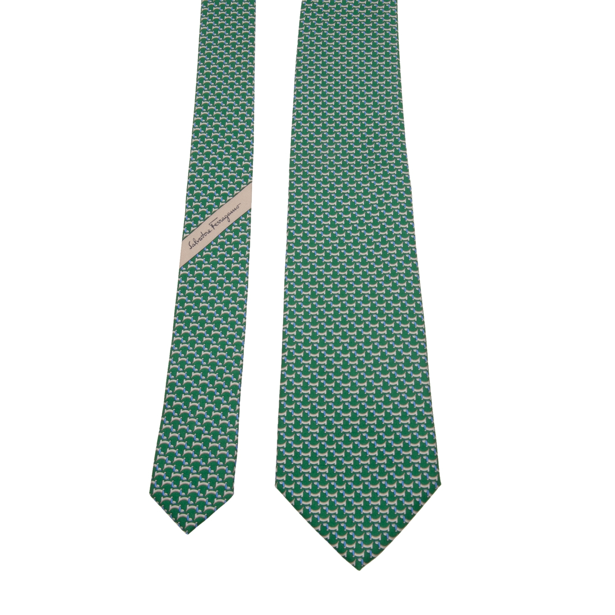 

Puppy print tie, Green