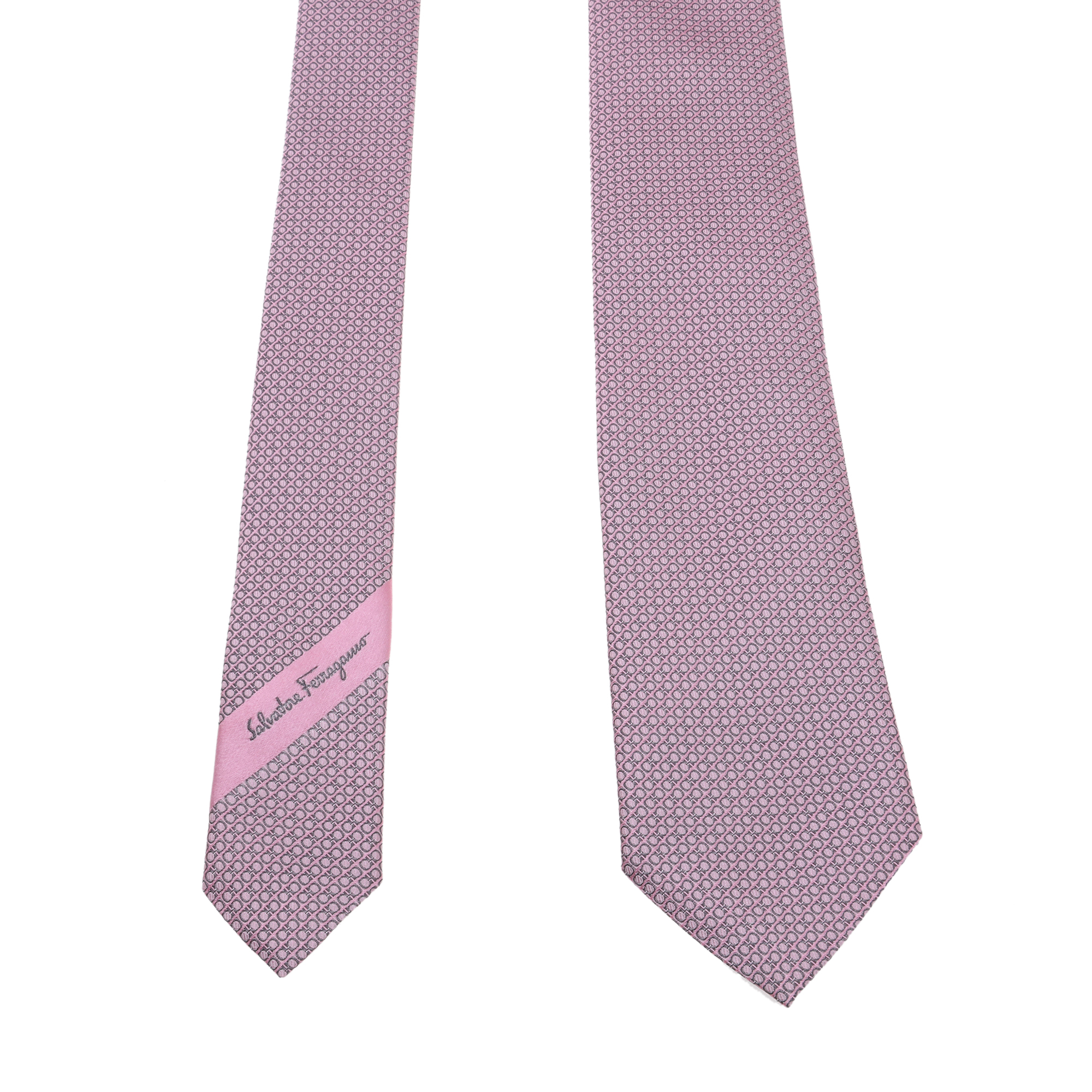 

Gancini jacquard tie, Pink