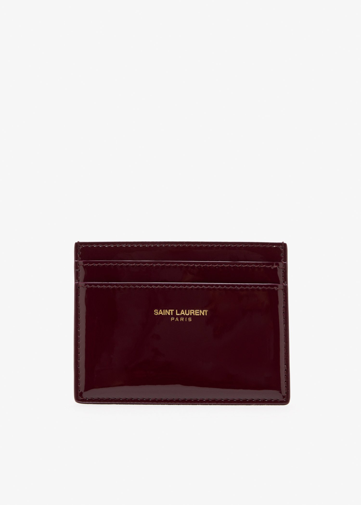 

Glossy leather card holder, Burgundy