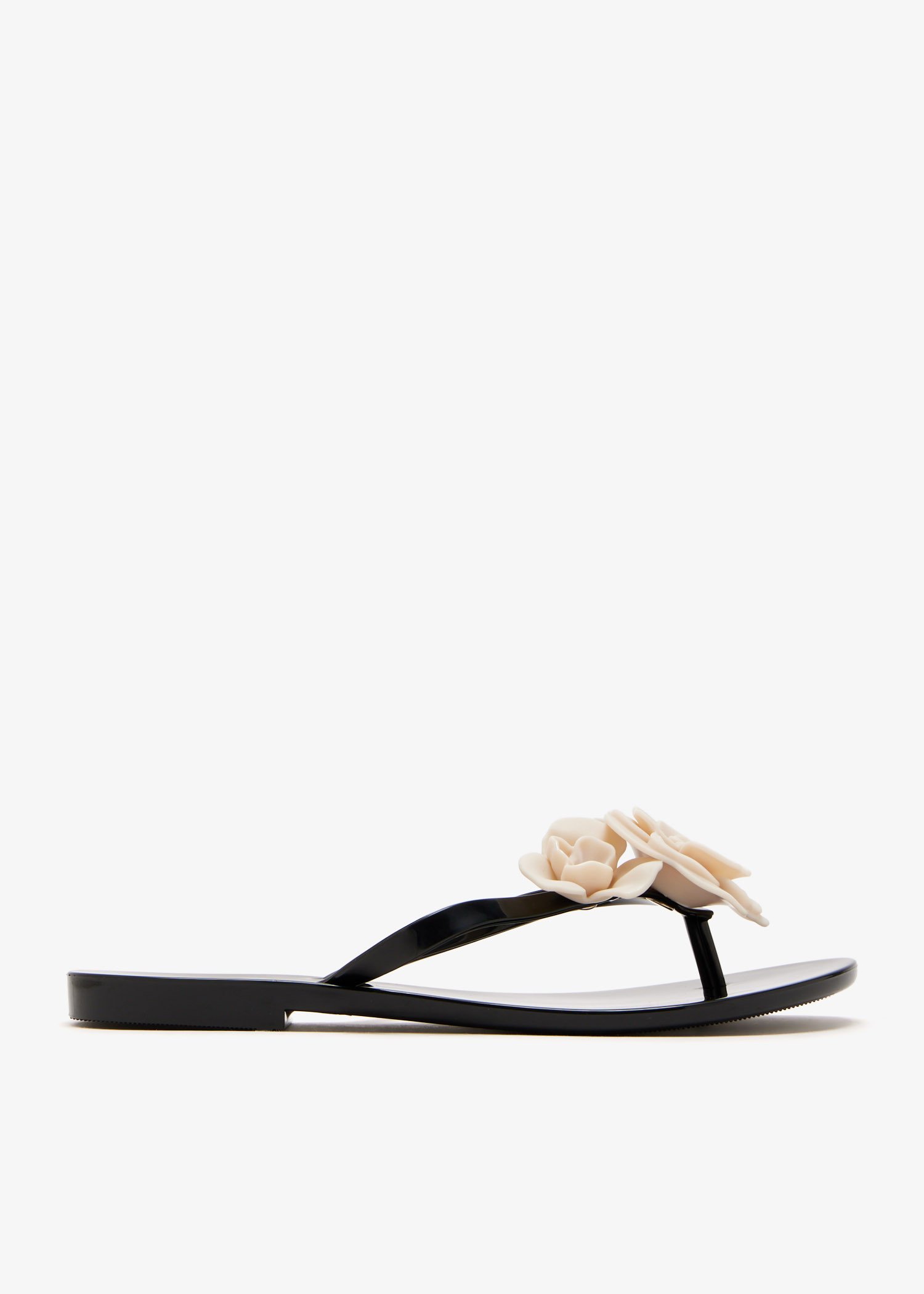 

Harmonic petals flip flops, Black